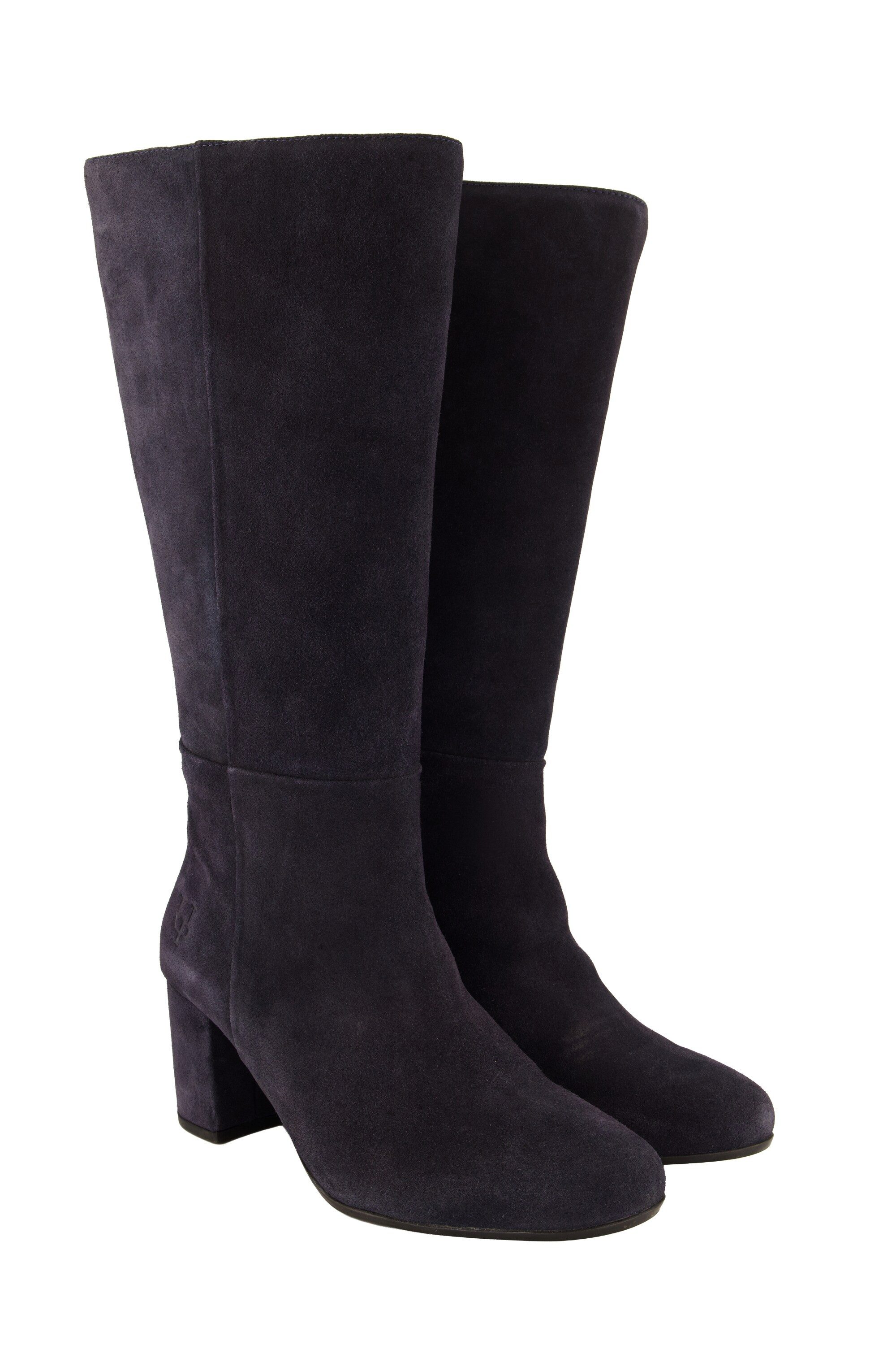 Ulla Popken Lederstiefel XXL-Schaft Veloursleder Zipper Stiefel