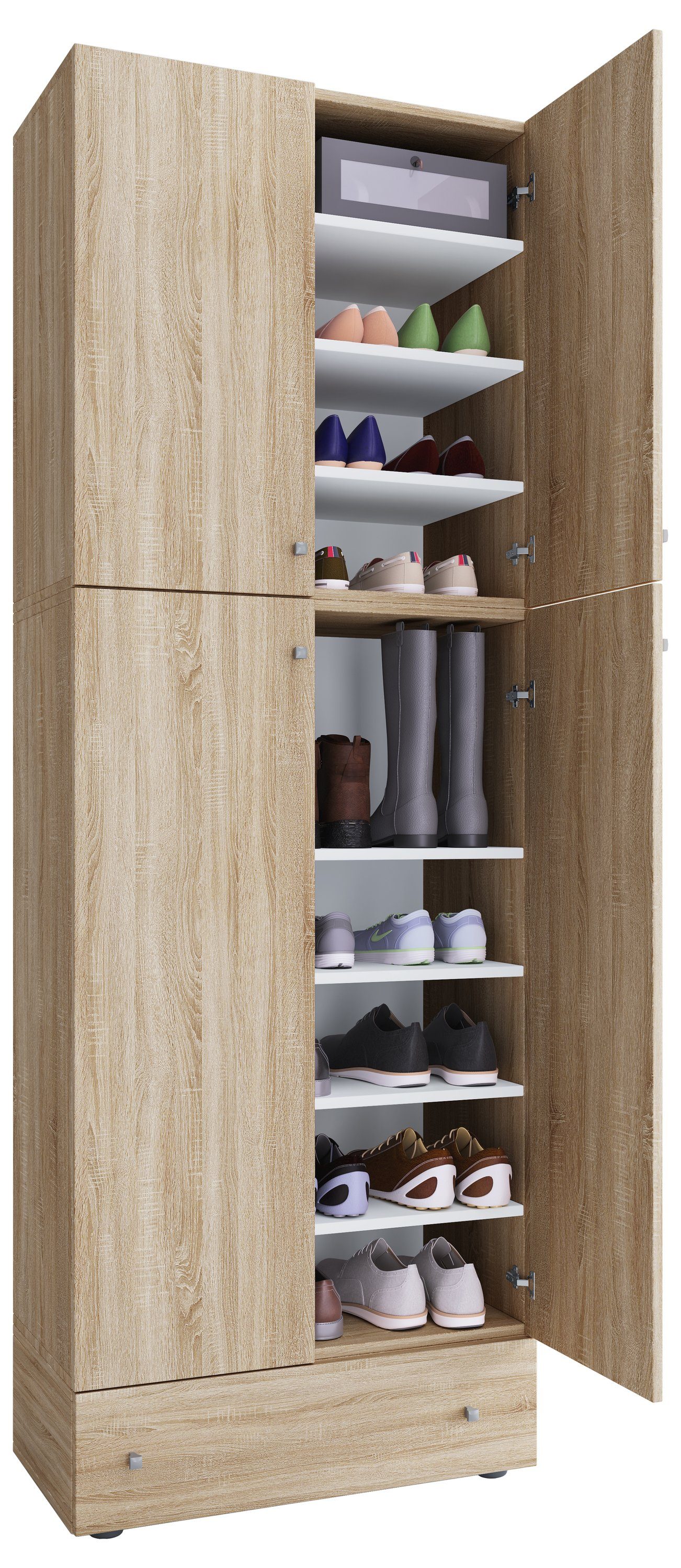 A Schuhschrank Sonoma-Eiche 9f Lona Kleiderschrank XXL Schrank VCM (1-St) Schuhschrank