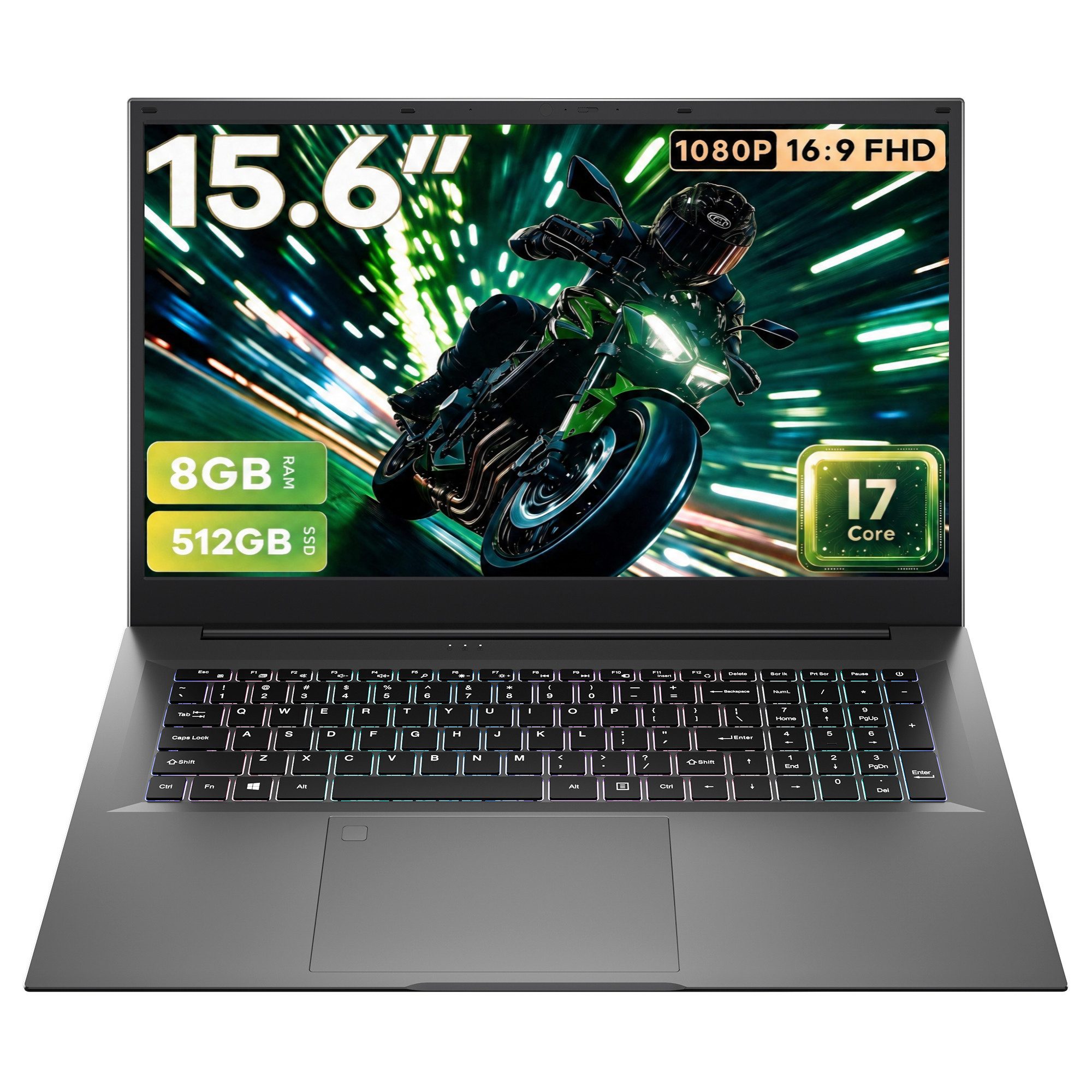 MENGHU Intel i9-i7-i5 Hochleistungs-Laptop Fingerabdruck RGB-Beleuchtung Notebook (Intel Core i7, 8 GB, 512 GB SSD)