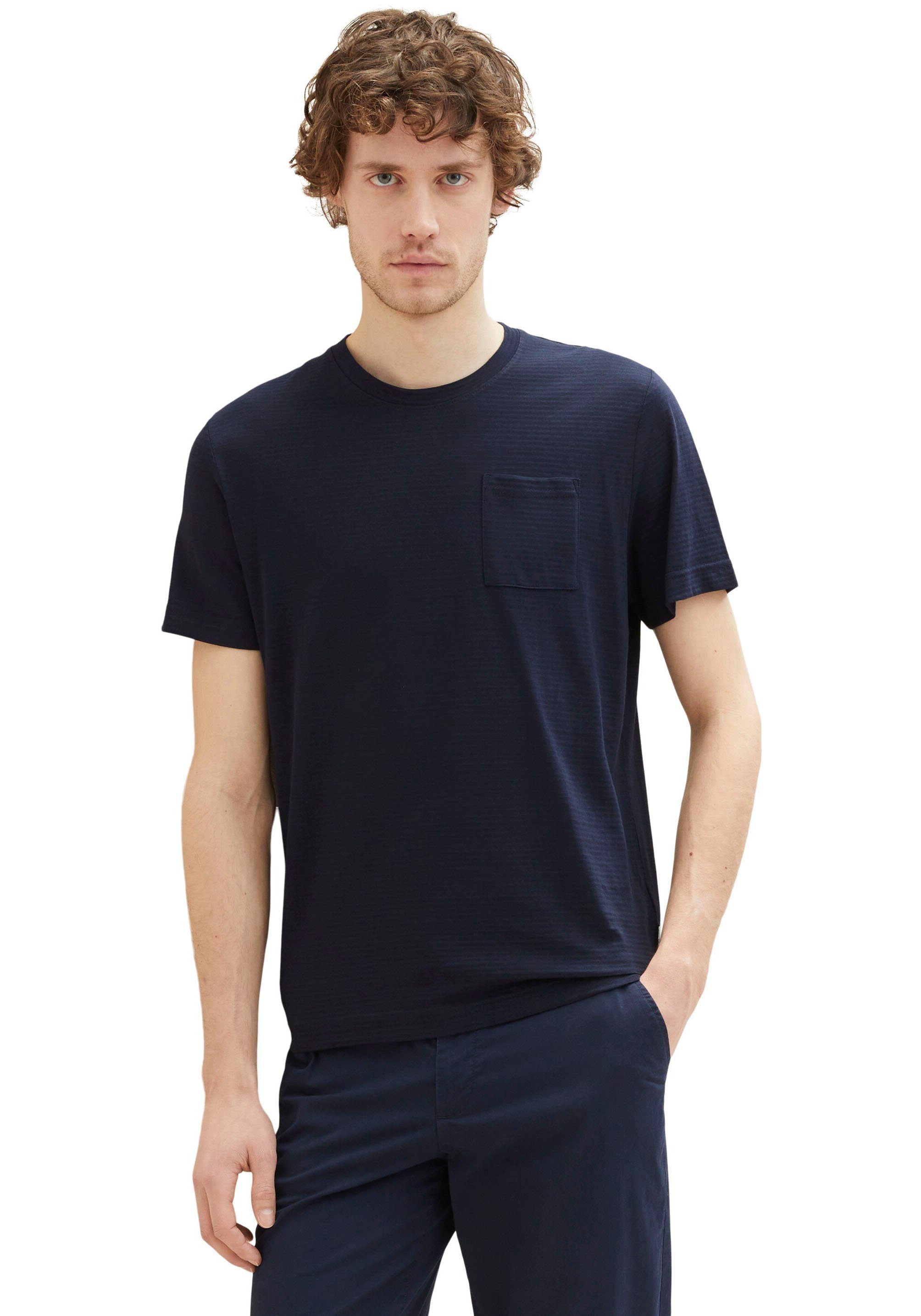 TOM dunkelblau Meliert T-Shirt Optik TAILOR