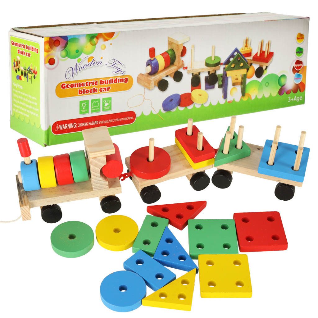 Steckpuzzle Holzsortierer Zug – Lernspielzeug mit Steckspiel-Funktion