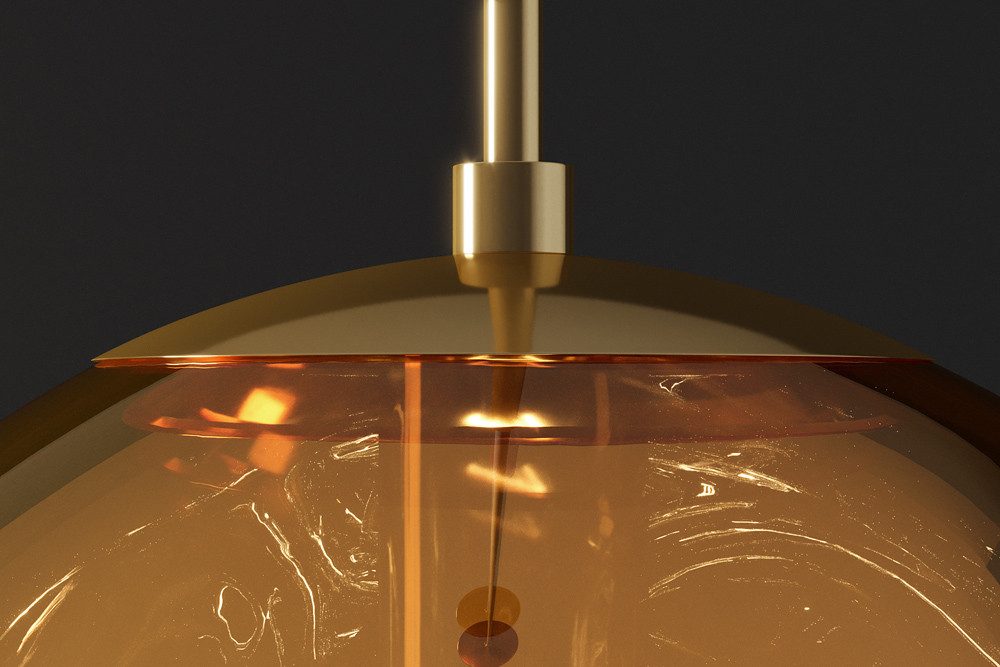 riess-ambiente Hängeleuchte LIQUID DIAMOND 20cm gold – Kugelleuchte aus Glas & Metall, keine besonderen Funktionen, ohne Leuchtmittel, moderne Pendelleuchte, rundes Design, für Esszimmer oder Wohnzimmer