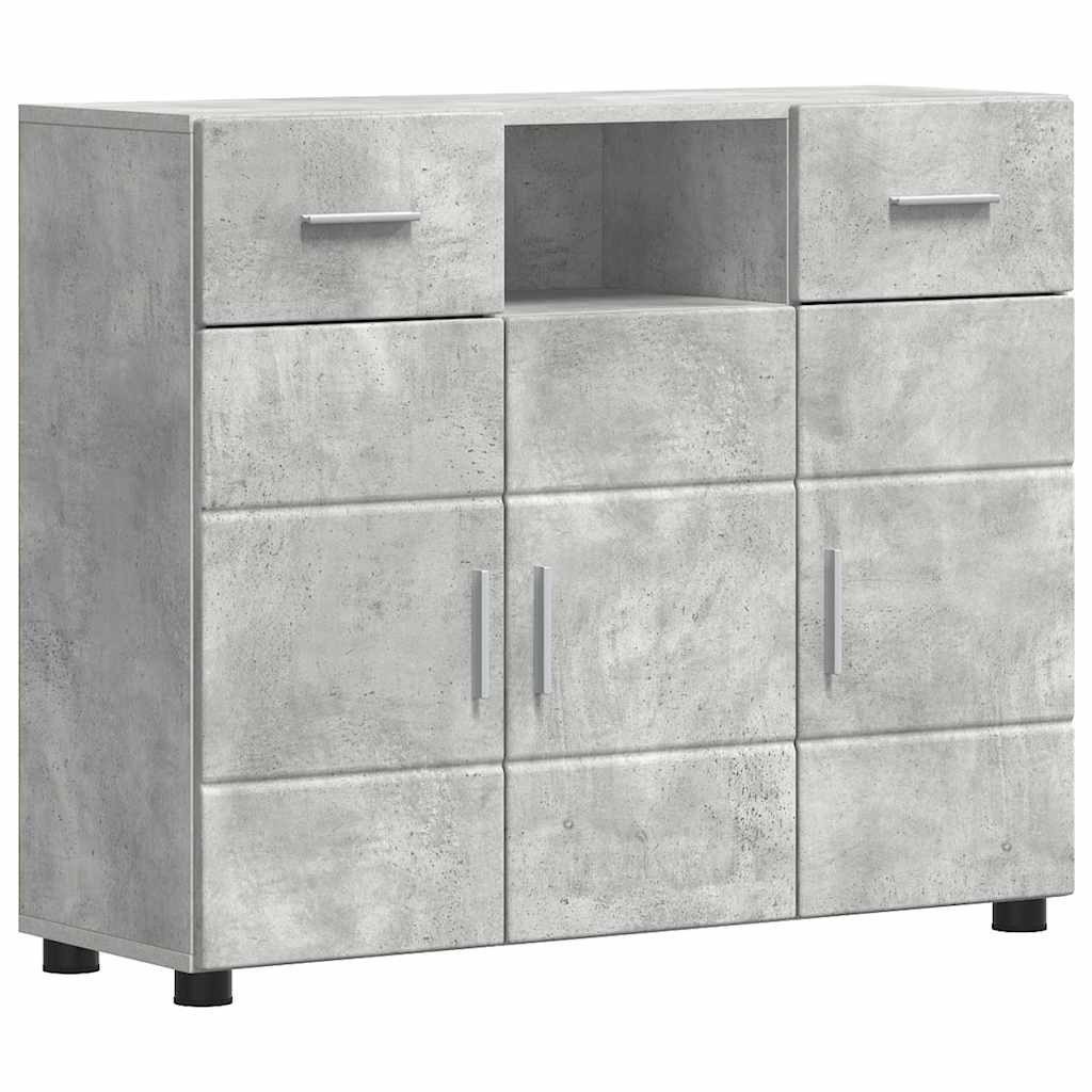 vidaXL Sideboard 88,5 x 30,5 x 73 cm Sideboard mit Tür Betongrau 885x305x73 cm Spanplat
