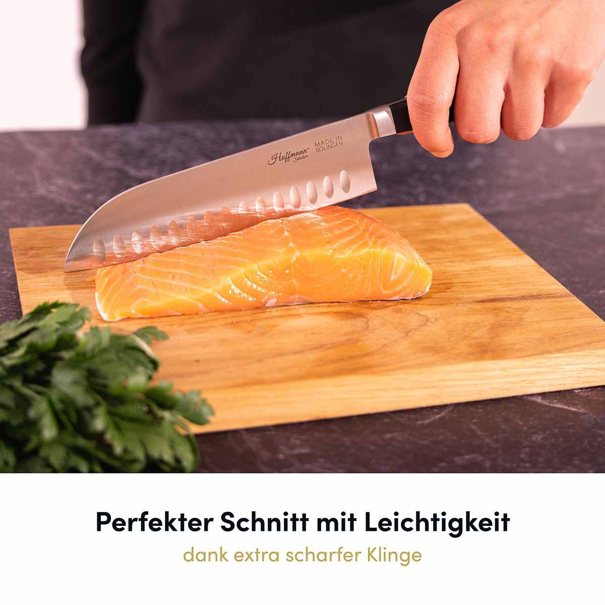 Hoffmann Germany Messer-Set Santokumesser 18 cm & Gemüsemesser 9 cm – Made in Solingen (Set, 2-tlg., 1x Santokumesser 18 cm + 1x Gemüsemesser 9 cm), handgeschmiedet, X50CrMoV15, 58 HRC, Santoku + Gemüsemesser
