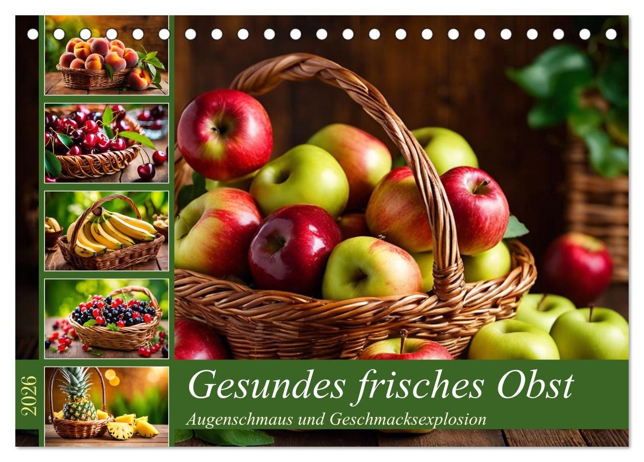 CALVENDO Wandkalender Gesundes frisches Obst (Tischkalender 2026 DIN A5 quer), CALVENDO Mona