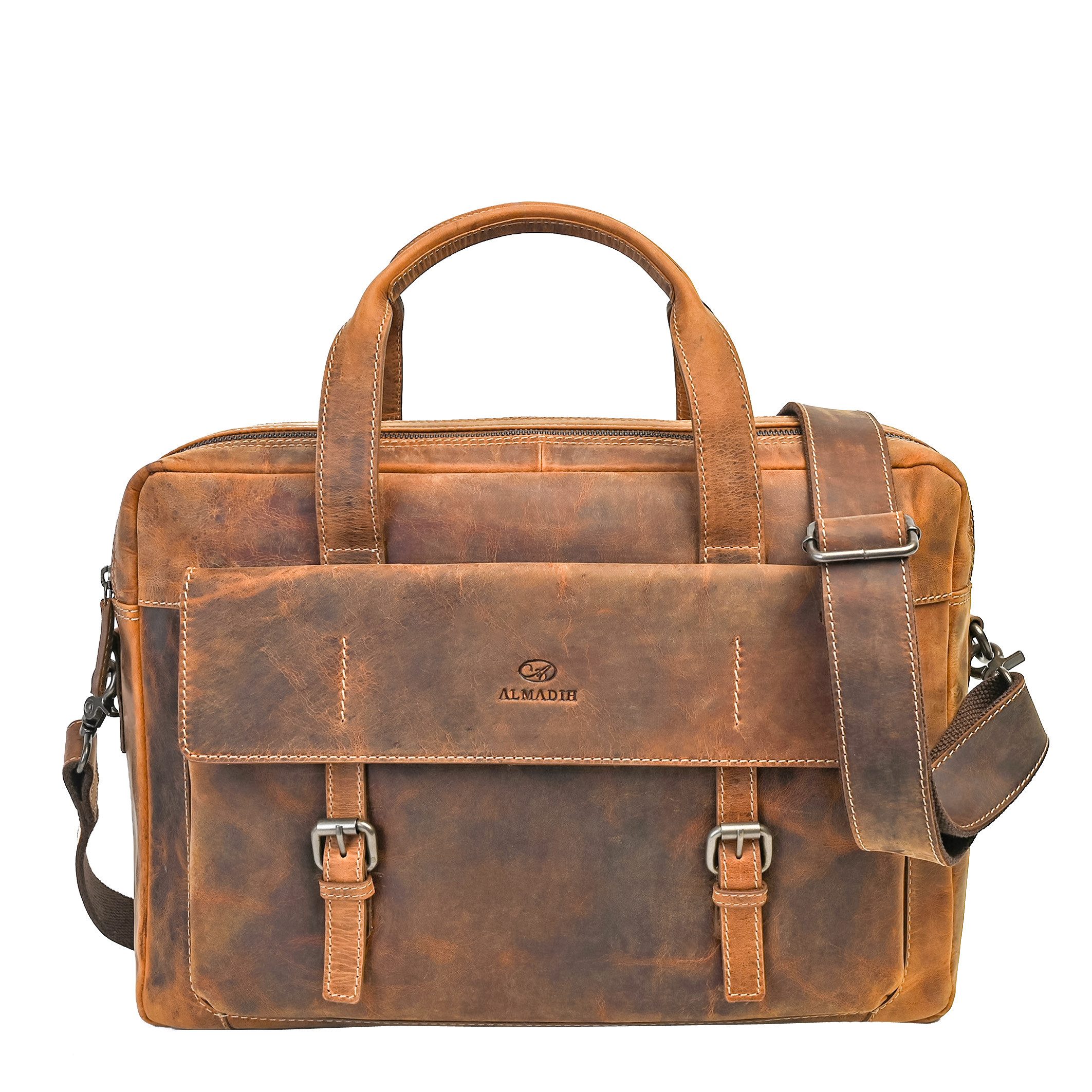 Aktentasche Leder Herren Businesstasche ALEX Umhängetasche 15,6 Zoll Laptoptasche