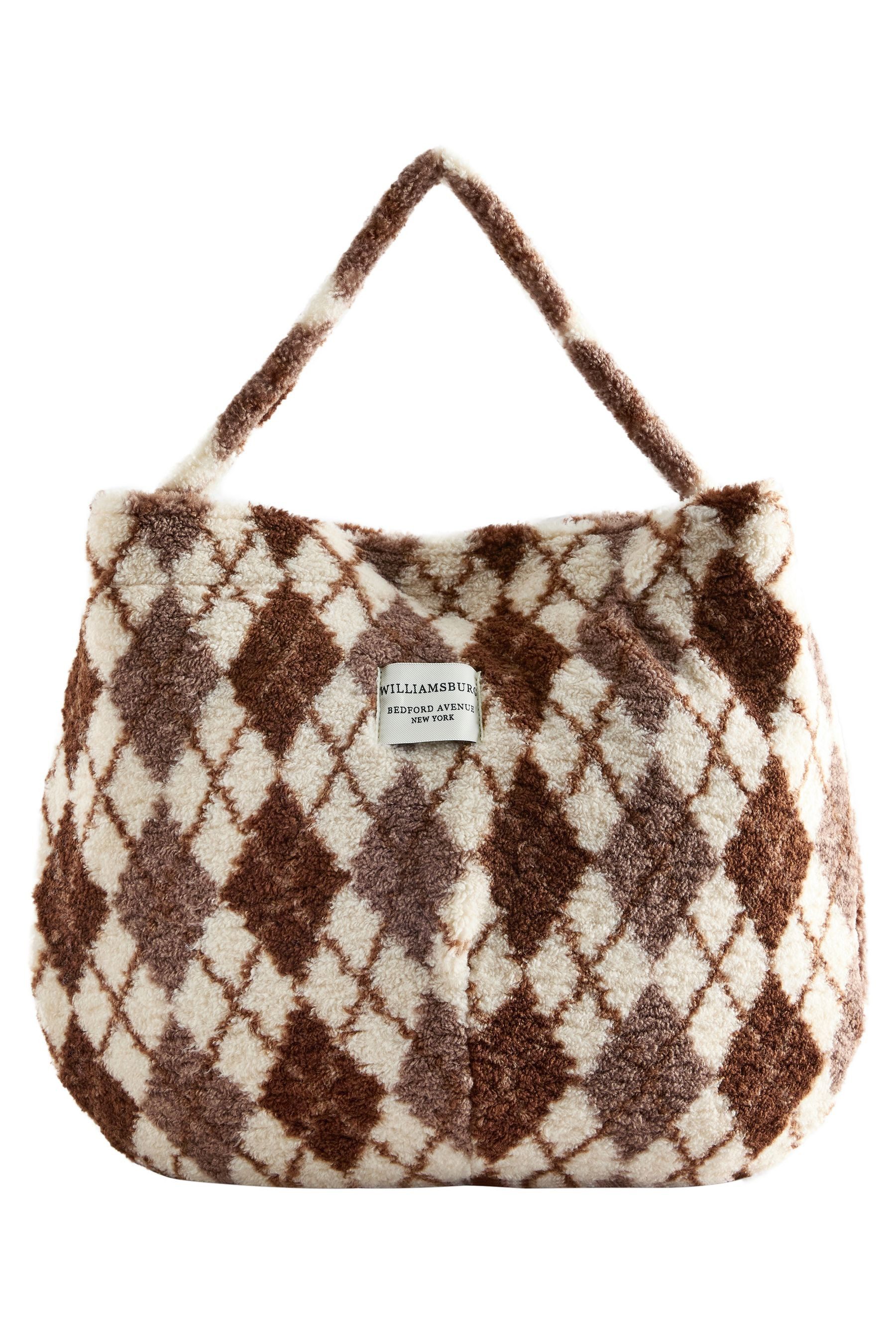 Next Schultertasche Borg-Schultertasche mit Argylemuster (1-tlg) günstig online kaufen