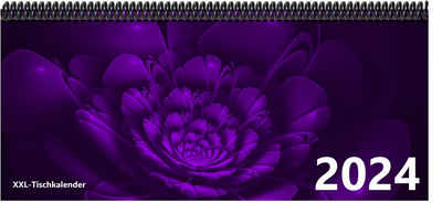 E&Z Verlag Gmbh Schreibtischkalender Bunt - Kalender XXL 2024 mit dem Muster Blume lila