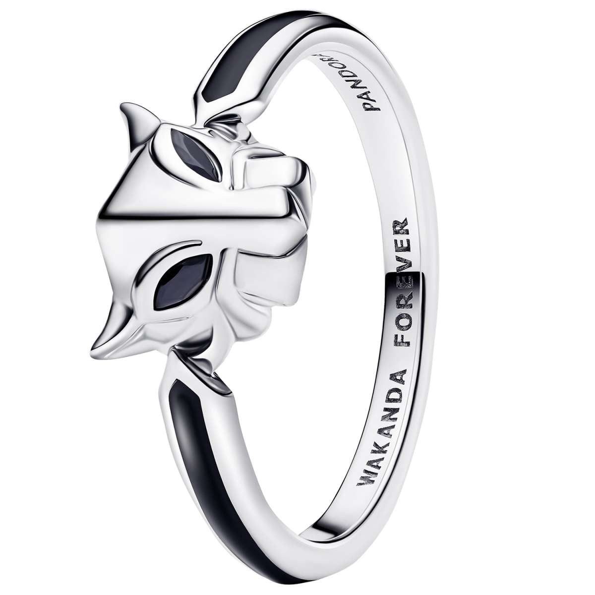 Pandora Silberring 194223C01, für Damen-Ring Marvel Schwarzer Panther Silber