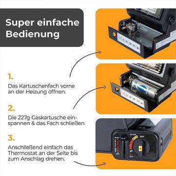 Z.M.C.GMBH Heizstrahler 2in1 Tragbare Camping Gaskocher Gasheizung + 16x Gaskartuschen MSF-1A, 227g Camping Heizung Heizstrahler Zeltheizung Butangas Campingkocher