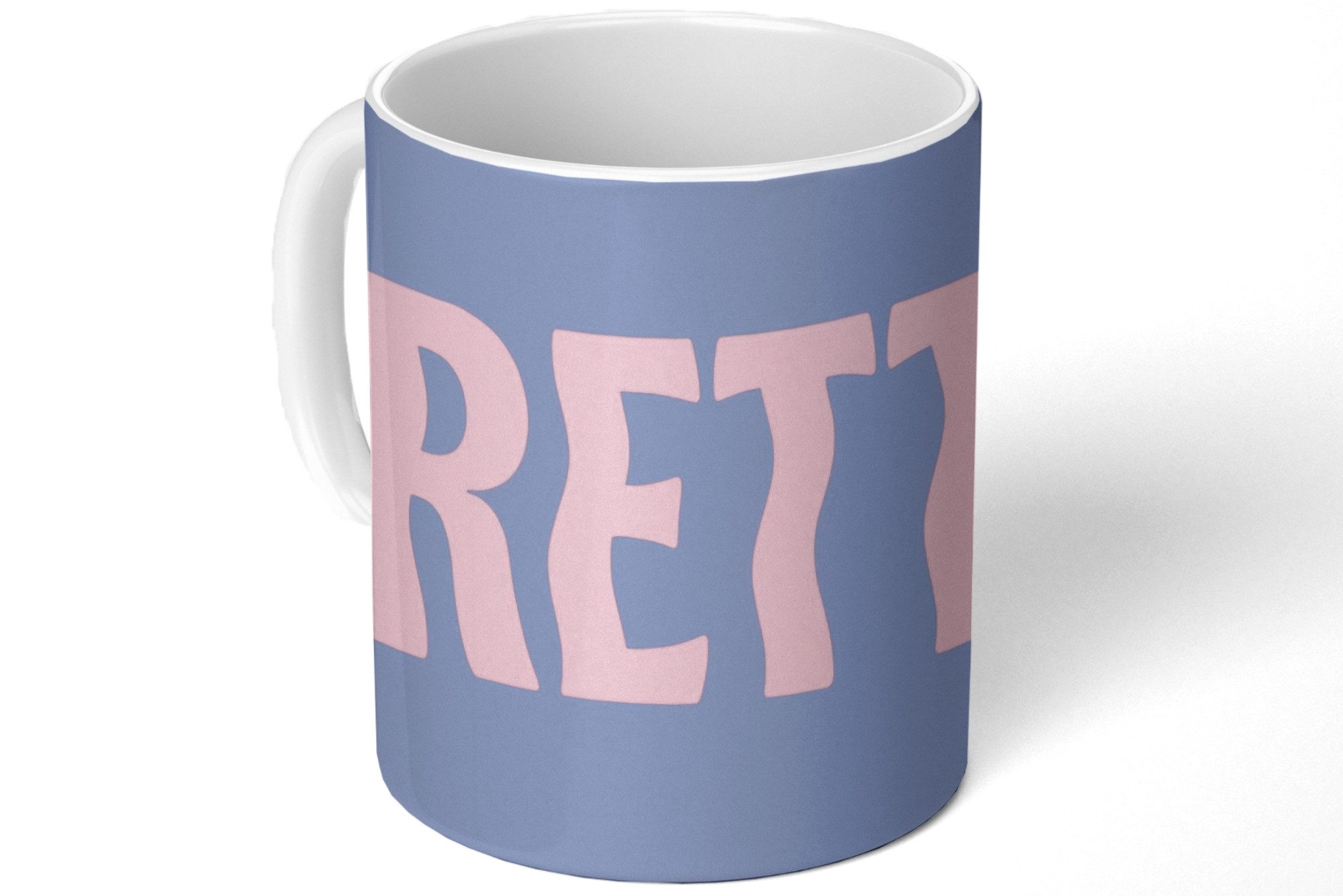 MuchoWow Tasse Hübsch - Rosa - Blau - Gewellt, 1-tlg., Keramik, Kaffeetassen, Teetasse, Becher, Kaffeebecher, Geschenk