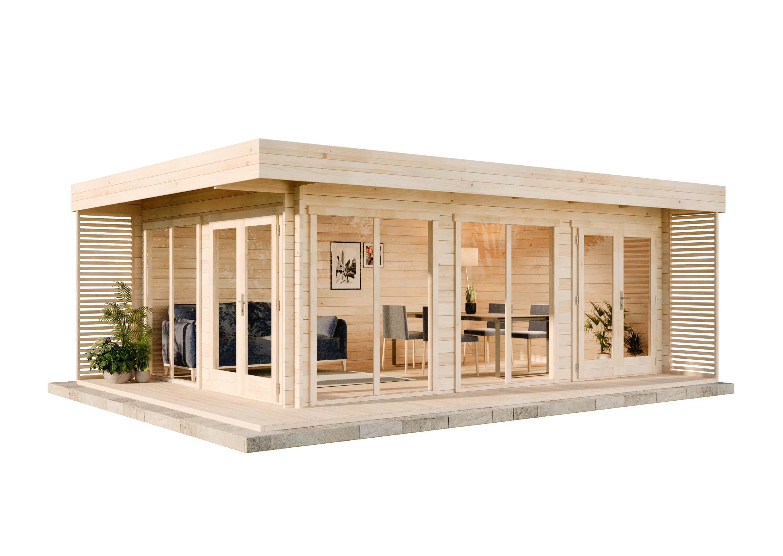 Alpholz Gartenhaus Holz Gardenlounge Viva B, BxT: 492x668 cm, in Naturbelassen Inkl. Fußboden mit 44mm Wandstärke