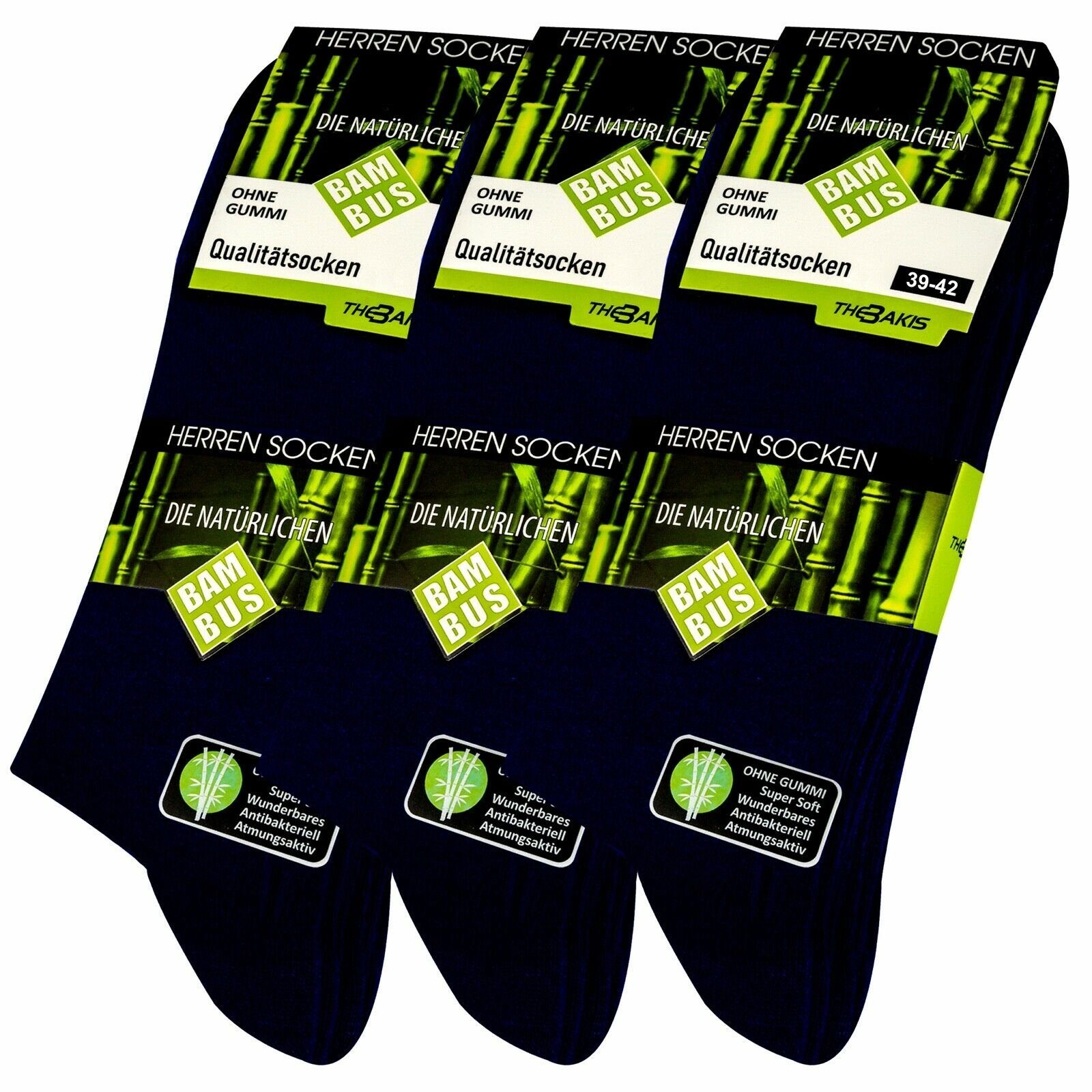 TEXEMP Gesundheitssocken 3 oder 6 Paar Diabetiker Socken ohne Gummi Damen Herren Socken ohne Naht Mehrfarbig Gesundheitssocken (Packung, 3-Paar, 3 oder 6 Paar) Blau