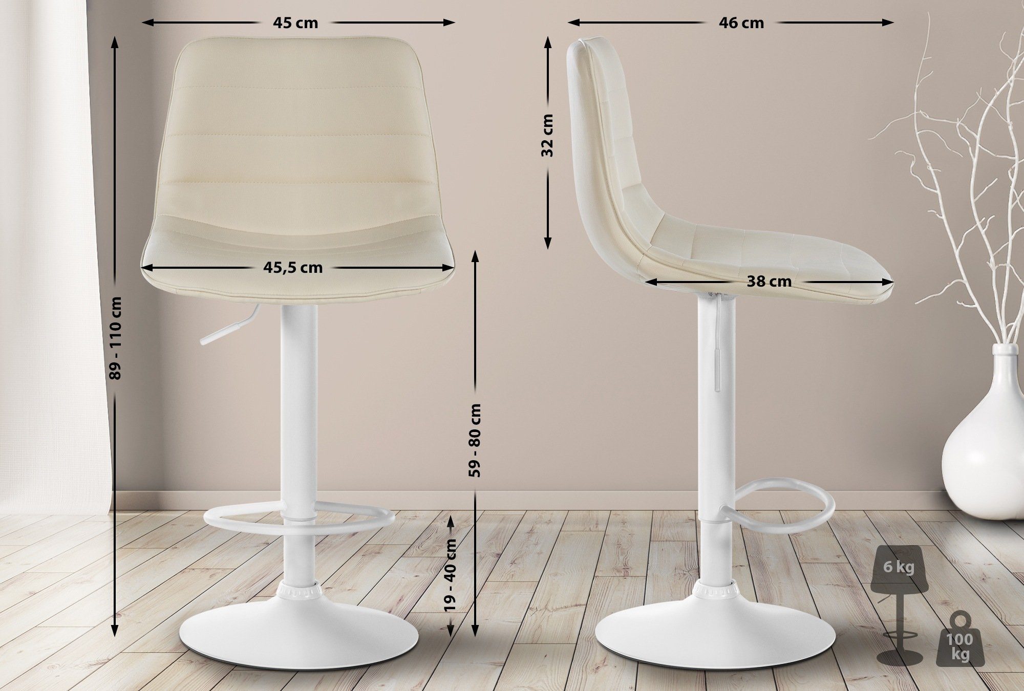 CLP Barhocker Lex Kunstleder (2er Set, günstig online kaufen