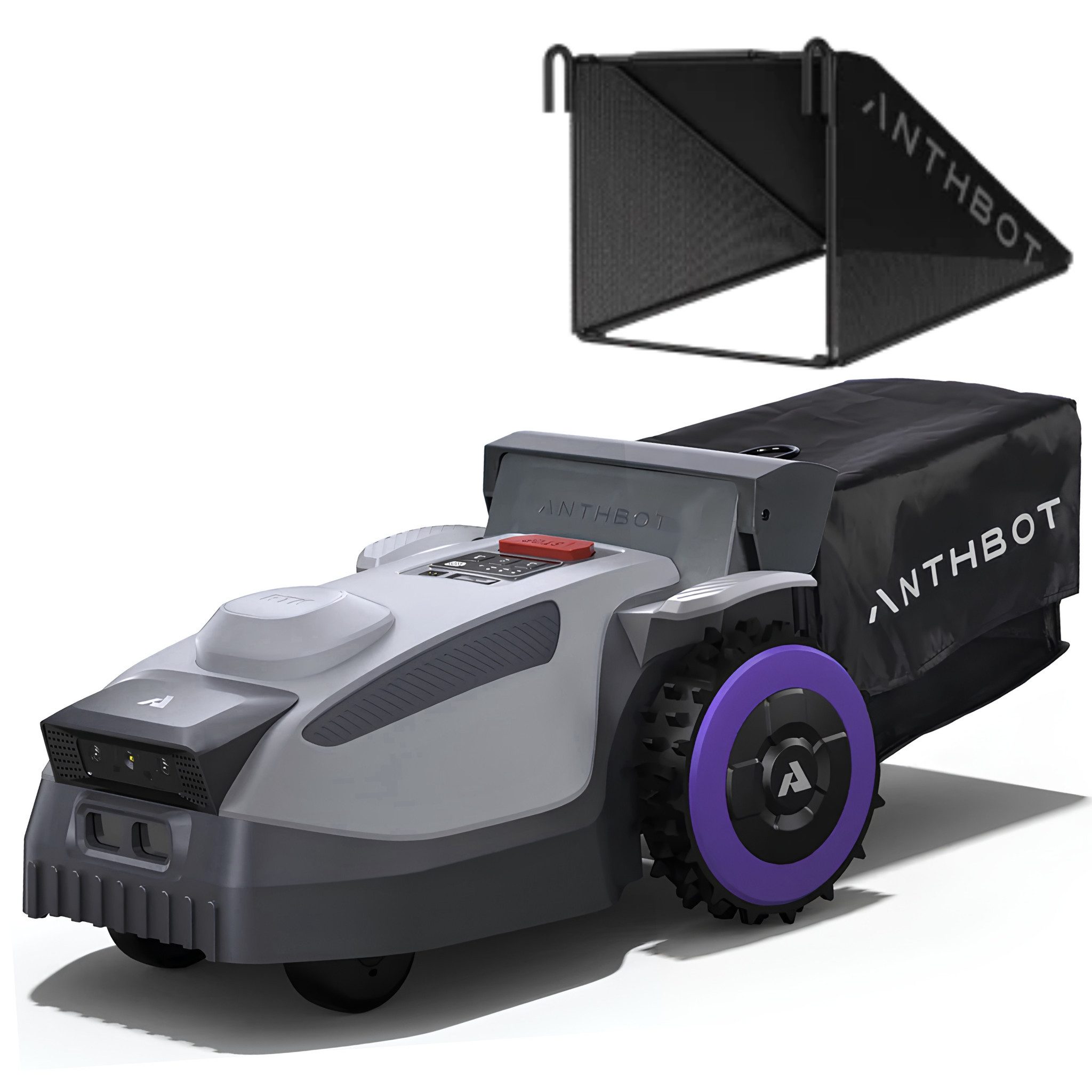 ANTHBOT Rasenmähroboter N8 Serie ohne Begrenzungskabel, 4-in-1, 23L Fangkorb, Auto-Entleerung, bis 1500 m² Rasenfläche, (Mähen, Mulchen, Sammeln & Laubkehren für Sommer & Herbst, Full-Band-RTK, HDR-Dual-Vision & KI-Hindernisvermeidung), Auto-Kartierung, Schnitthöhe per App, bis 45 % Steigung, 4G-Modul