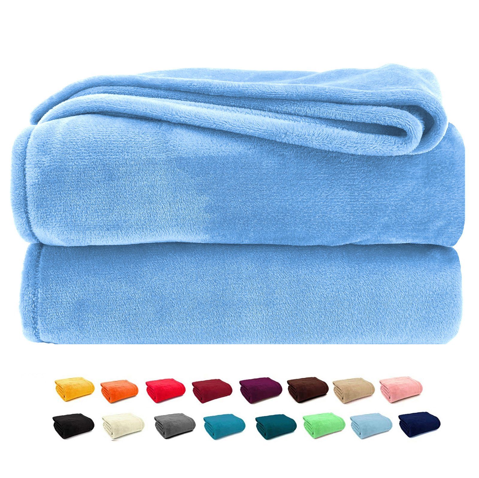 Wohndecke Premium Super Soft Flanell Kuscheldecke Sofadecke, heimtexland, super weich und flauschig, Allergiker geeignet, atmungsaktiv