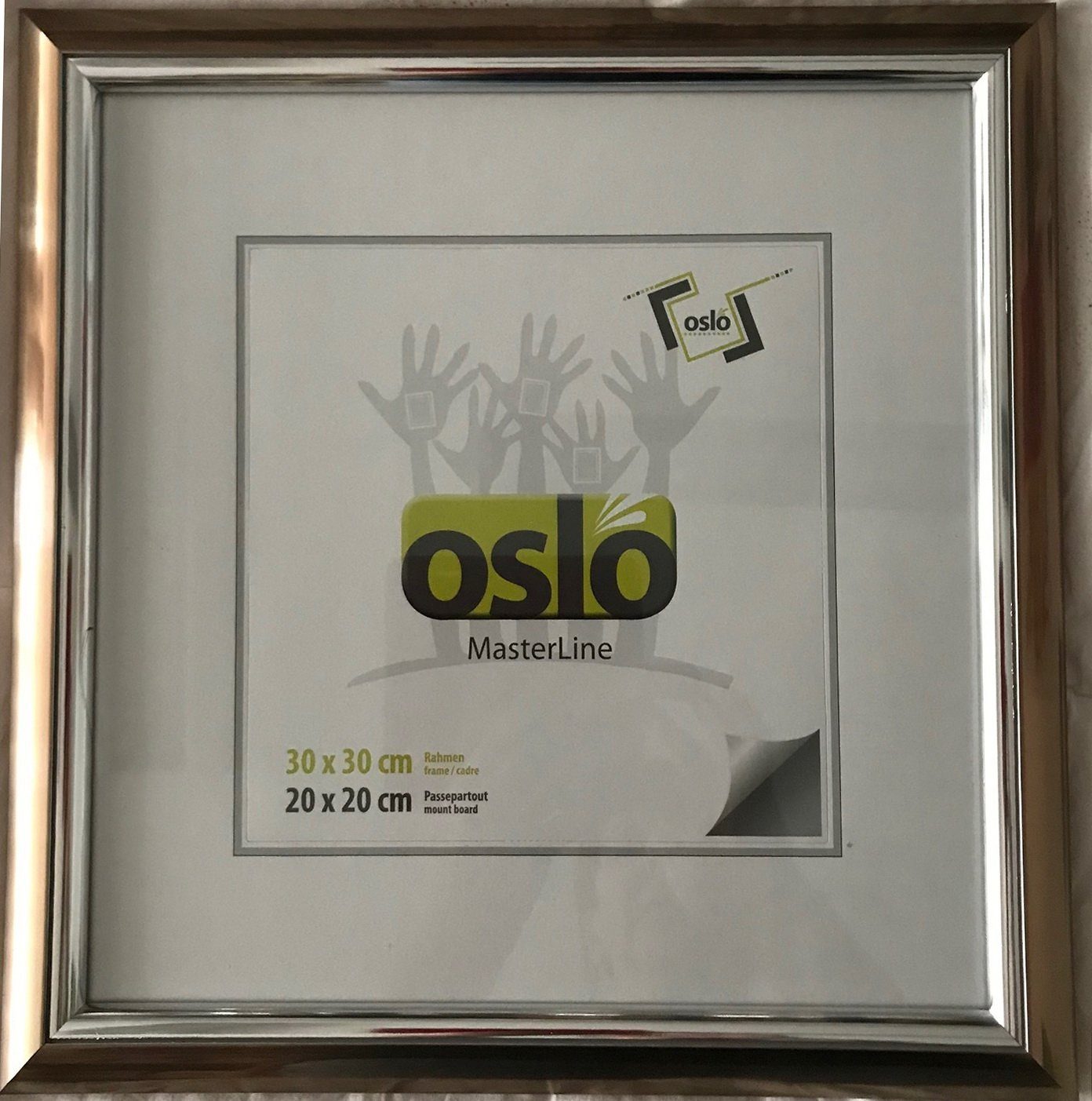 Oslo MasterLine Einzelrahmen Bilderrahmen Kunststoff quadratisch  Innenleiste silber glänzend B+H, (30x30} {40x40), 30 x 30 cm bronze -  Echtglas - FSC-zertifiziert - Quadrat
