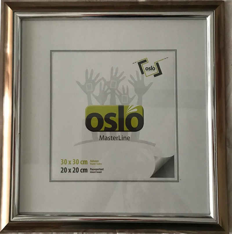 Oslo MasterLine Einzelrahmen Bilderrahmen Kunststoff quadratisch Innenleiste glänzend Echtglas B+H, (30x30} {40x40} {50x50), 30 x 30 cm bronze - Echtglas - FSC-zertifiziert - Quadrat
