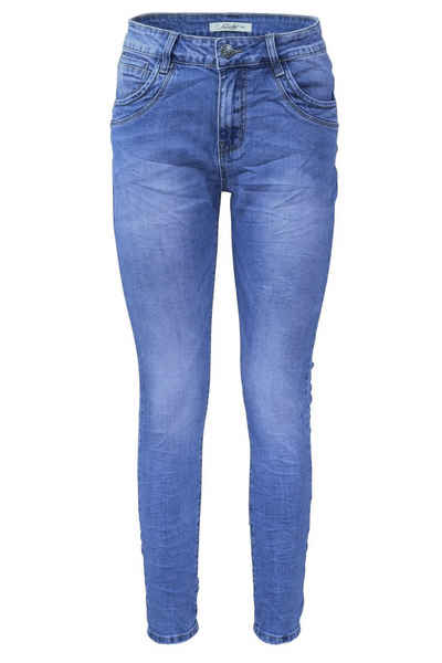 Jewelly Regular-fit-Jeans Stretch Jeans Five-Pocket im Crash-Look