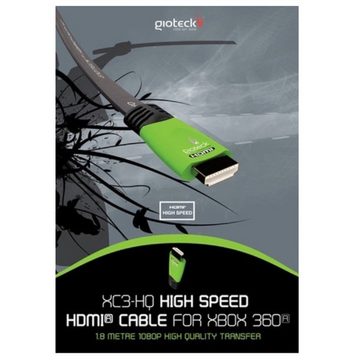 Gioteck HQ HDMI-Kabel Anschluss-Kabel 1,8m Grün/Grau Netzkabel, HDMI, (180 cm), Flachkabel