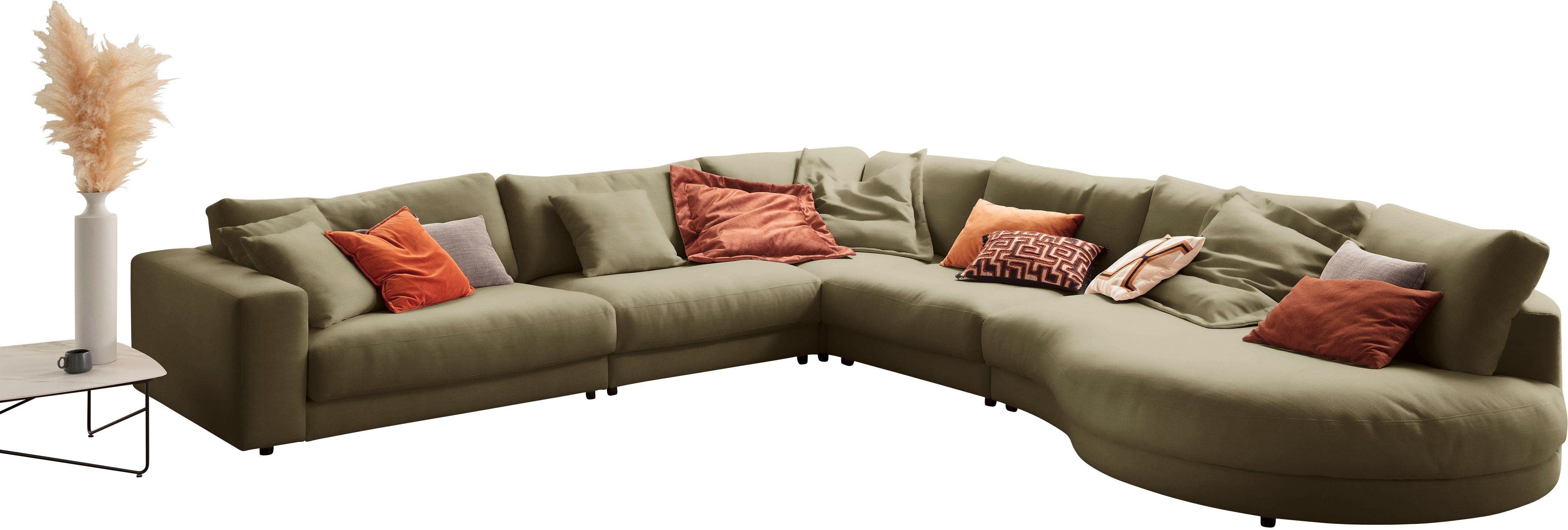 3C Candy Ecksofa Enisa II, bequem und komfortabel, Mega Familiensofa, L-Form, incl. 3 Flatterkissen, wahlweise mit Flecken-Schutz-Bezug Easy care