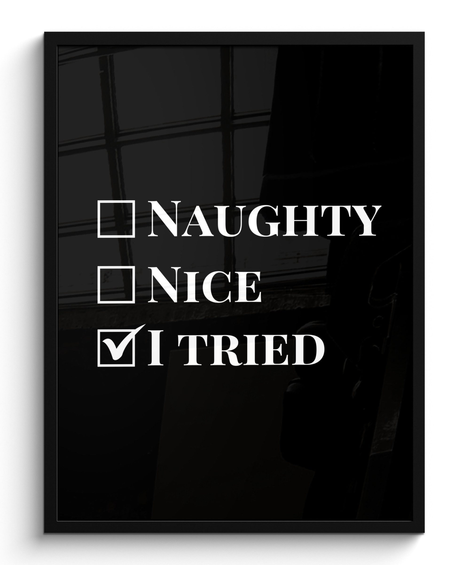 Poster Weihnachten - Schwarz - Weiß - Zitat - Lustig
