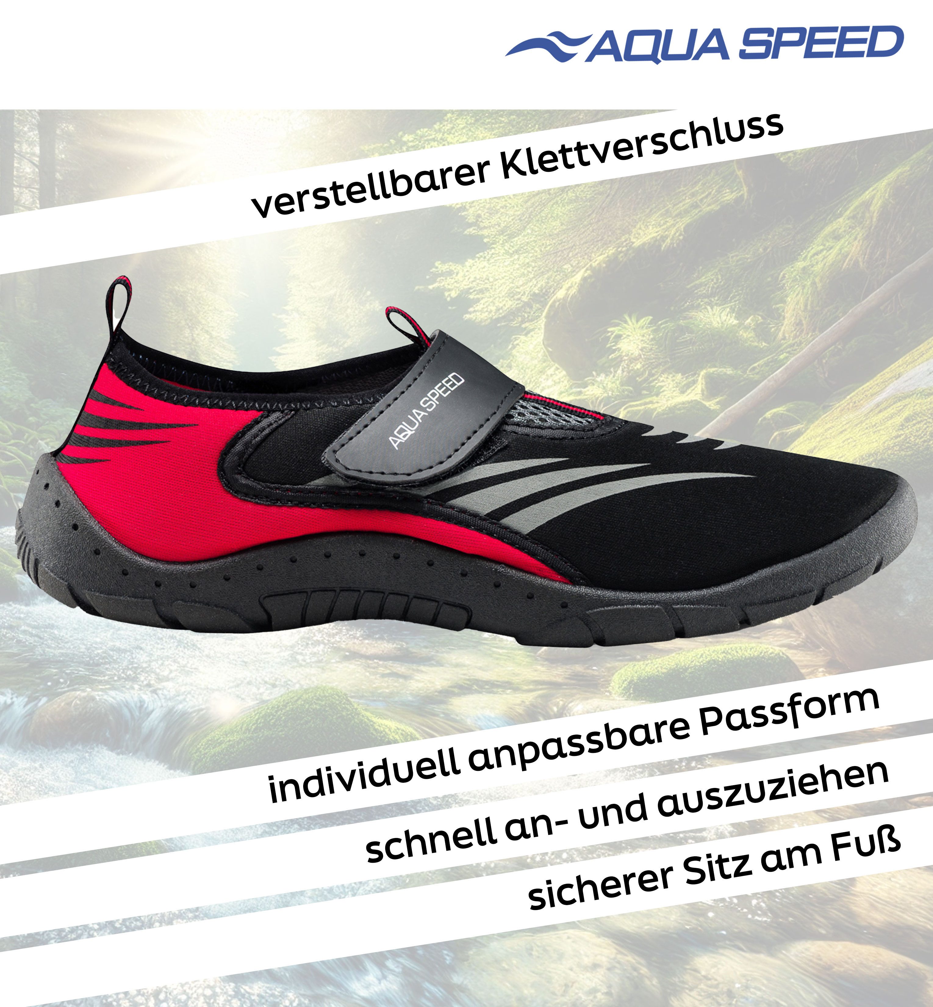Aqua Speed Rutschfeste Badeschuhe Herren Gr. 45 – ideal für Sommer & Reise Wasserschuh (Barfußtauglich & hygienisch – zum Mitnehmen & Spülen) Stark im Halt – Auch bei Wellen, Strömung oder Wasseraction