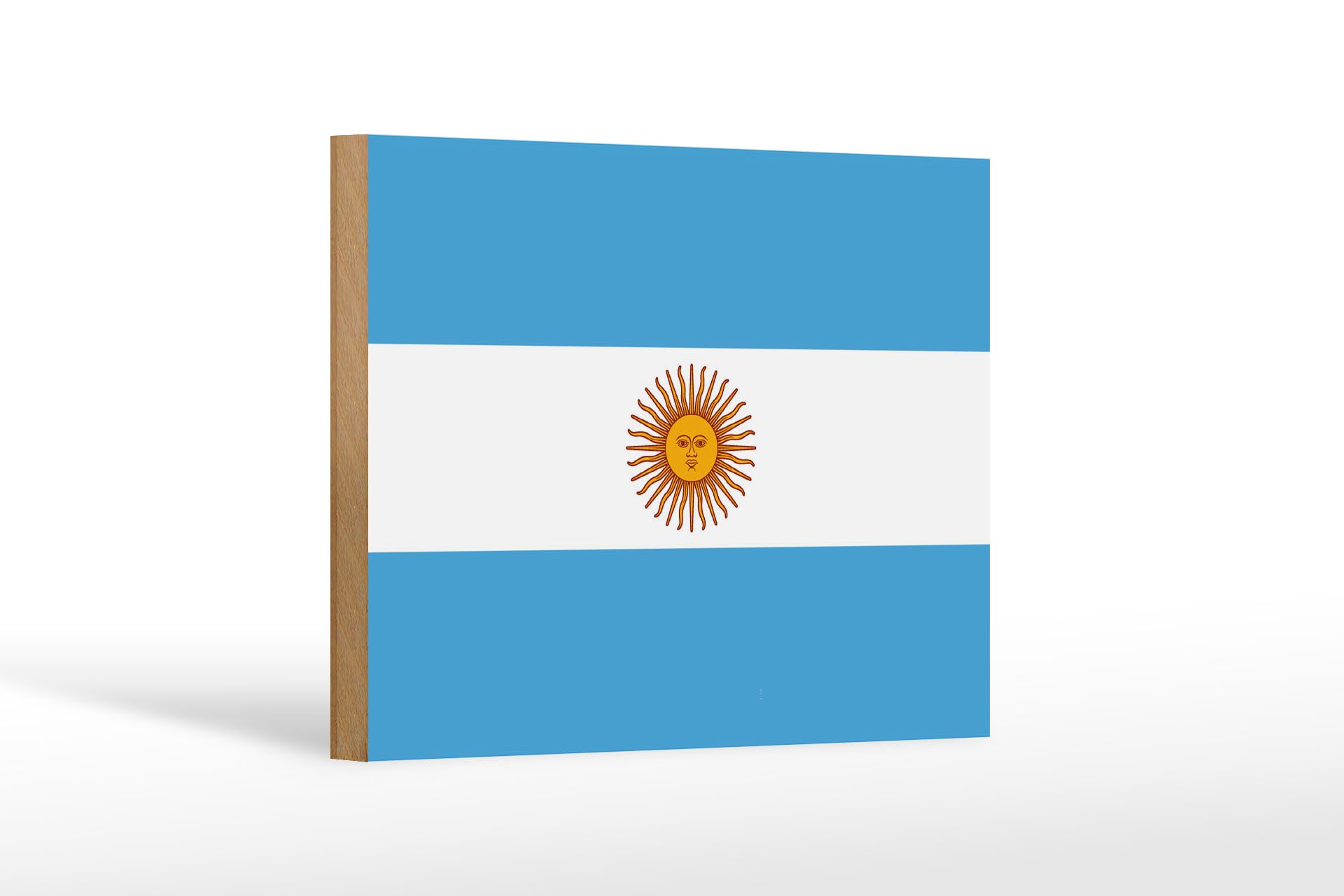 Femer GmbH Holzbild Flagge Argentinien 18x12 cm Flag of Argentina, Flaggen (1 St), Glatte Holzfaserplatte (MDF), vorn beschichtet