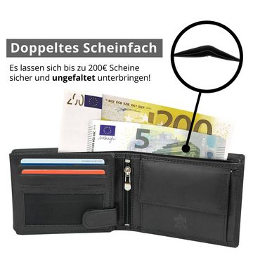 MOKIES Geldbörse Herren Portemonnaie G305 Nappa (querformat), 100% Echt-Leder, RFID-Schutz, Nappa-Leder, GESCHENKBOX