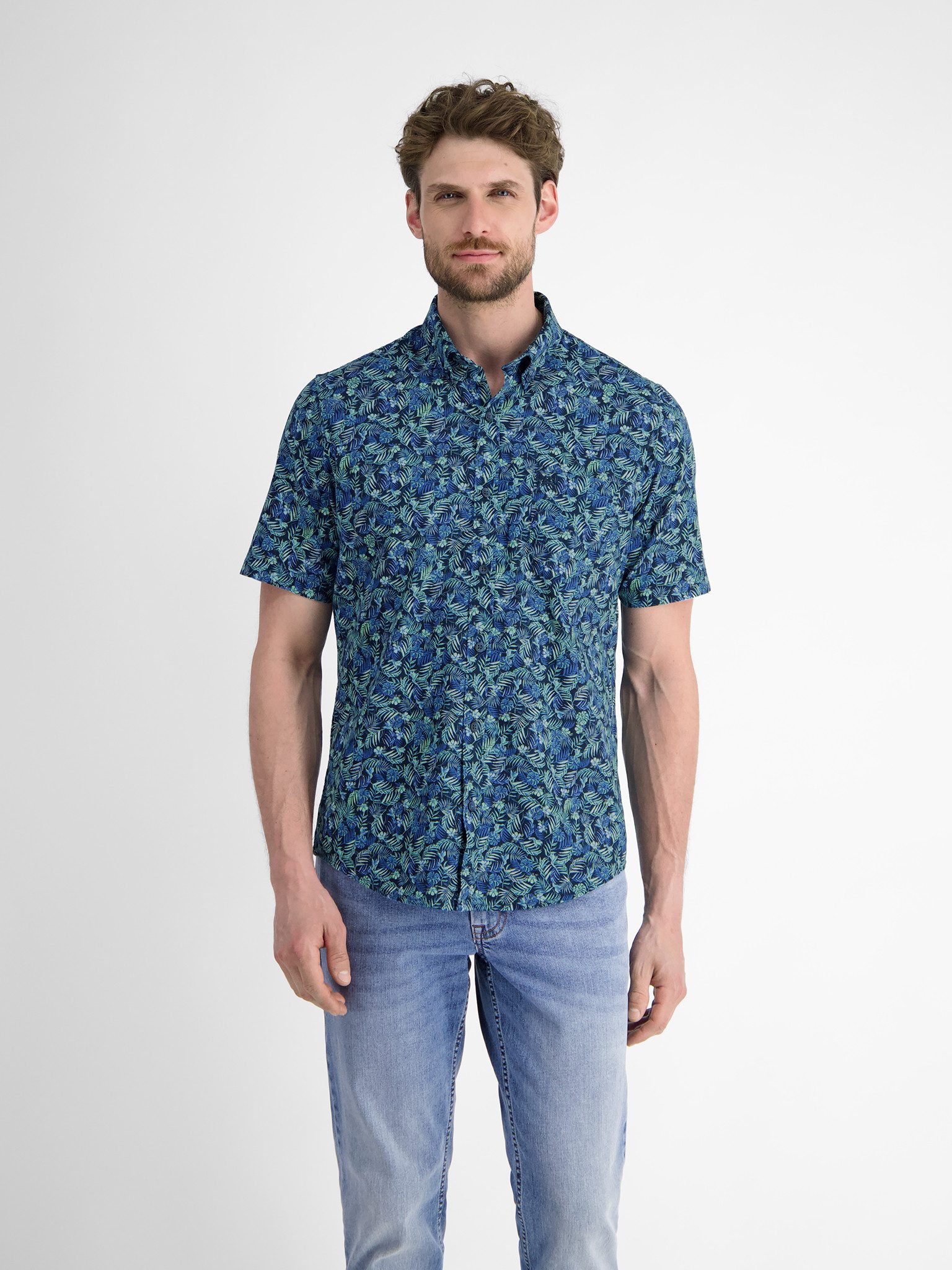 LERROS Kurzarmhemd mit All-Over Print günstig online kaufen