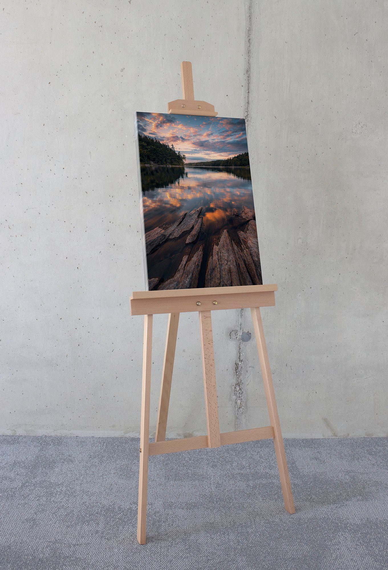 Komar Leinwandbild Swedish Structures - Größe 40 x 60 cm, Baum, Berge, Blumen, Blätter, Foto, Jahreszeiten, Landschaft, Meer, Natur, Palmen, Strand (Packung, 1 St), Keilrahmenbild mi Echtholzrahmen