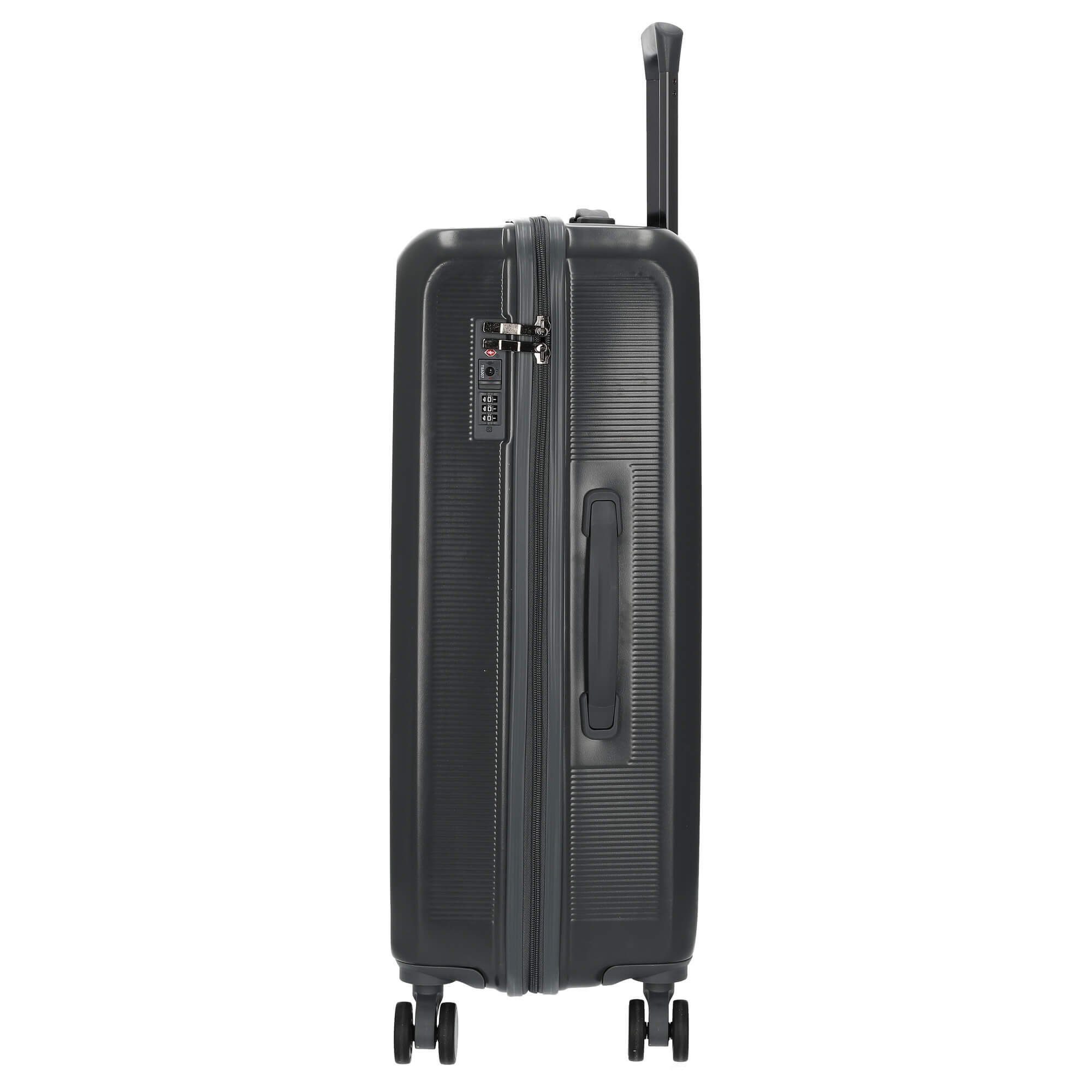 Trolley 67 cm, - 4 D&N 4-Rollen-Trolley Travel Line Rollen 2500 grau M