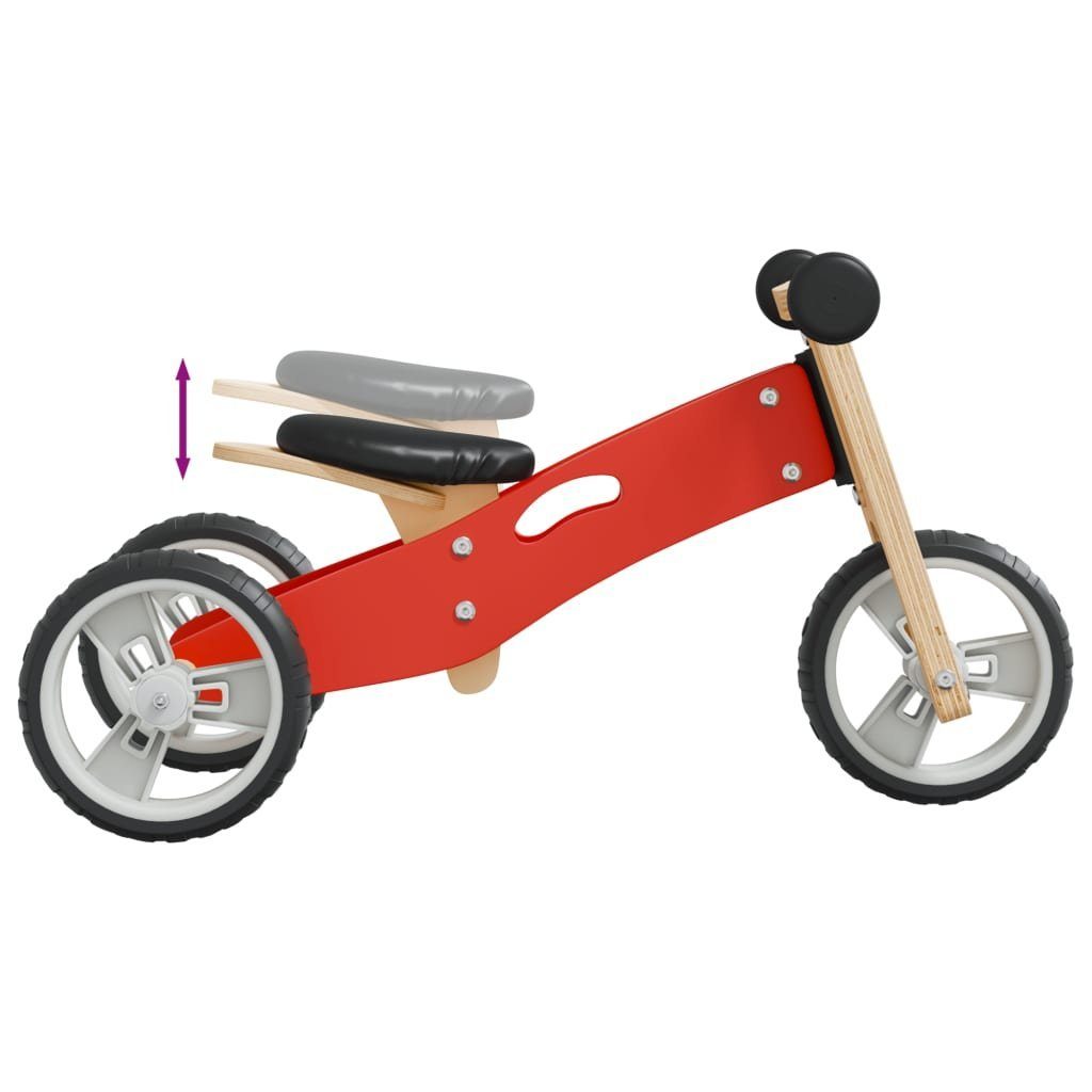 Tretfahrzeug Laufrad für Kinder Rot vidaXL 2-in-1
