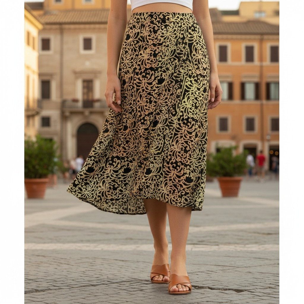 Guru-Shop Minirock 3/4 Wickelrock, Bali Sarong Strandrock,.. günstig online kaufen