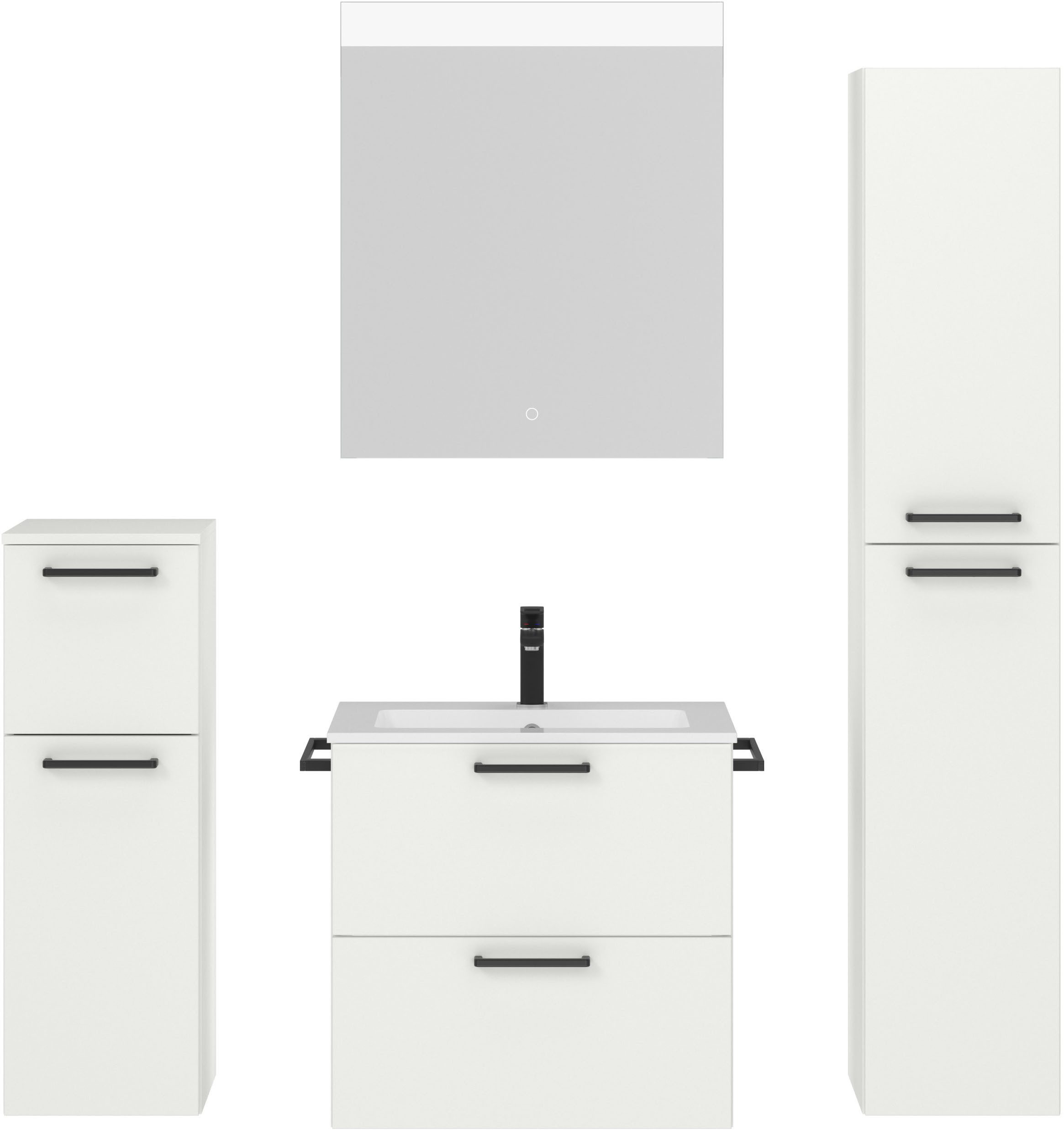 nobilia® Badmöbel-Set Tolvina, (4-St., vormontiert, mit günstig online kaufen