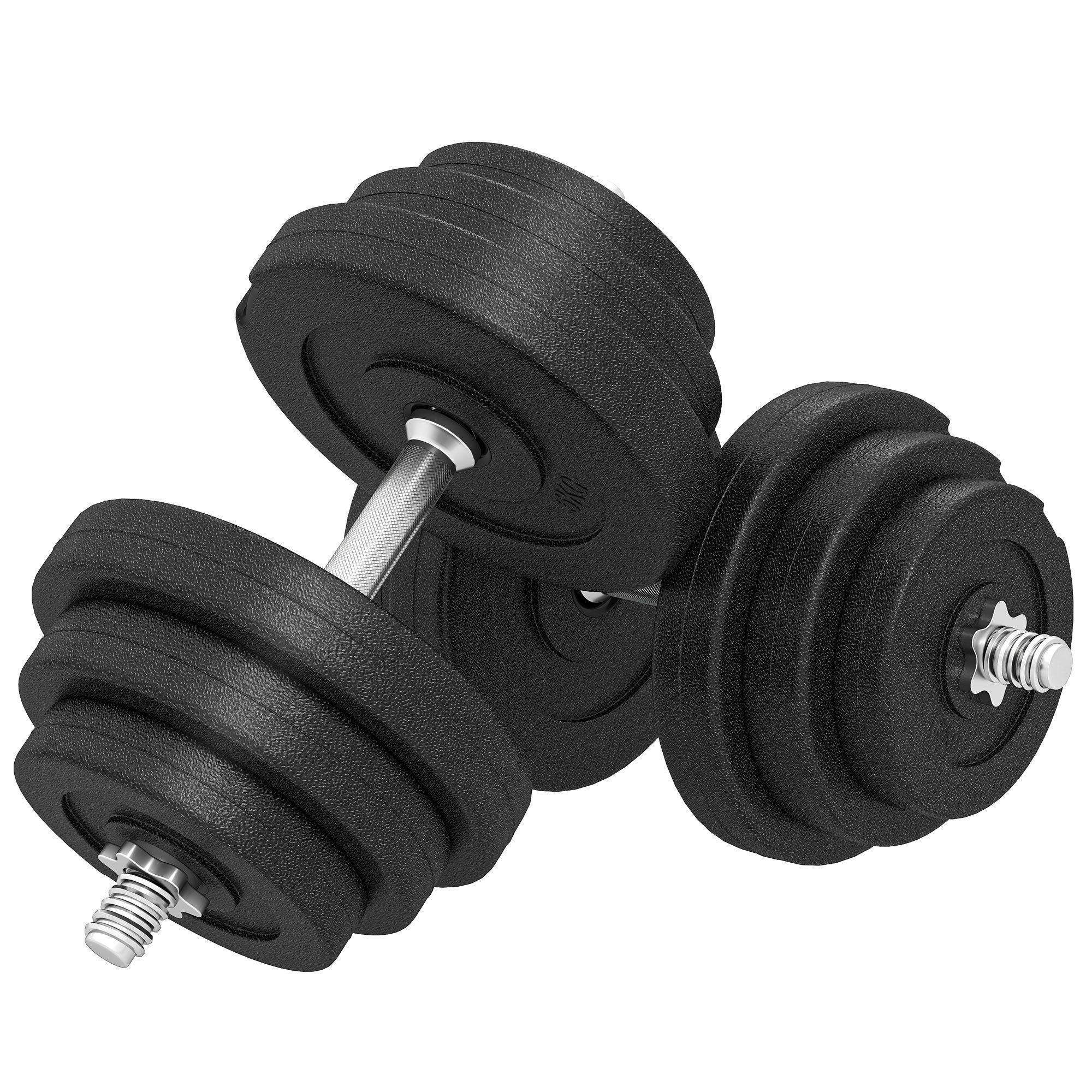 FELIXLEO Kurzhantelstange Kurzhantel Set 40 kg, 2 Metallgriffe, 12 Hantelscheiben, (1-tlg)