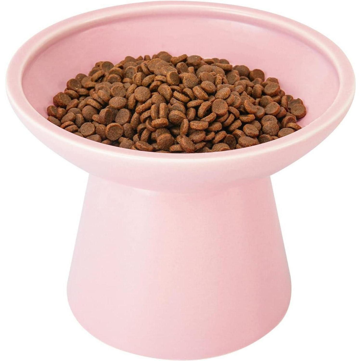 LuxusKollektion Futternapf Katzennapf Keramik erhöht Flachboden Schnurrhaarermüdung Rosa