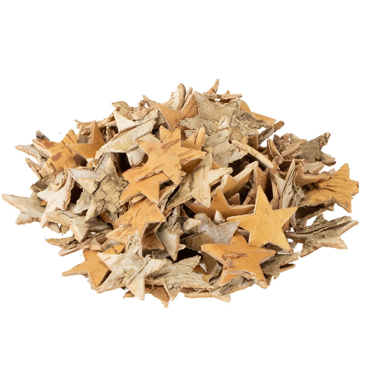 Viana Weihnachtsmann Birkensterne Mini 300St - Natürliche Weihnachtsdeko Streudeko