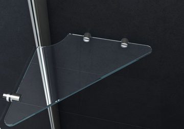 Home Systeme Eckdusche MALTA-FROST Duschkabine Dusche Duschwand Duschabtrennung Duschtür Glas, BxT: 100x80 cm