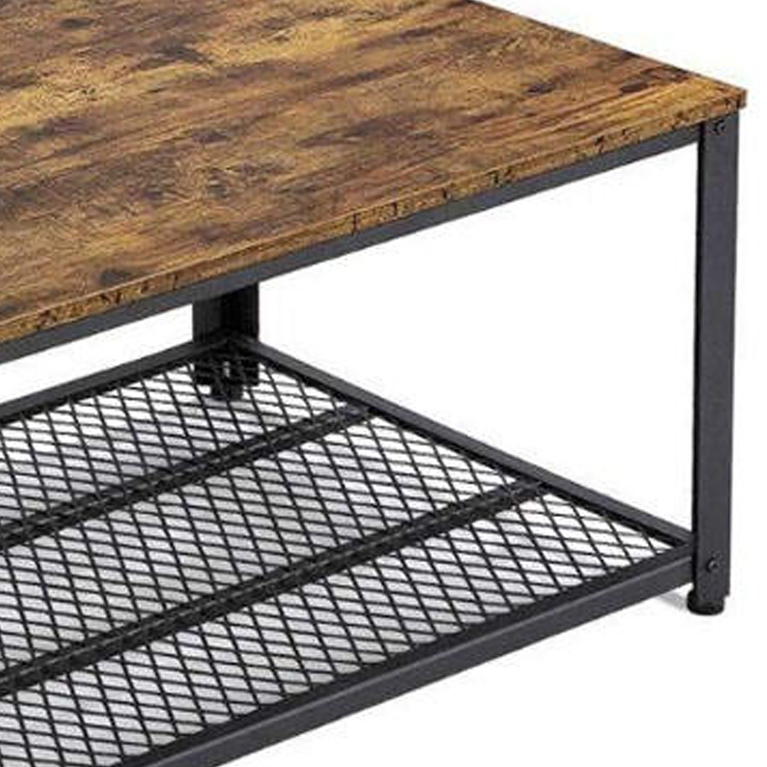 relaxdays Couchtisch mit Gitterablage