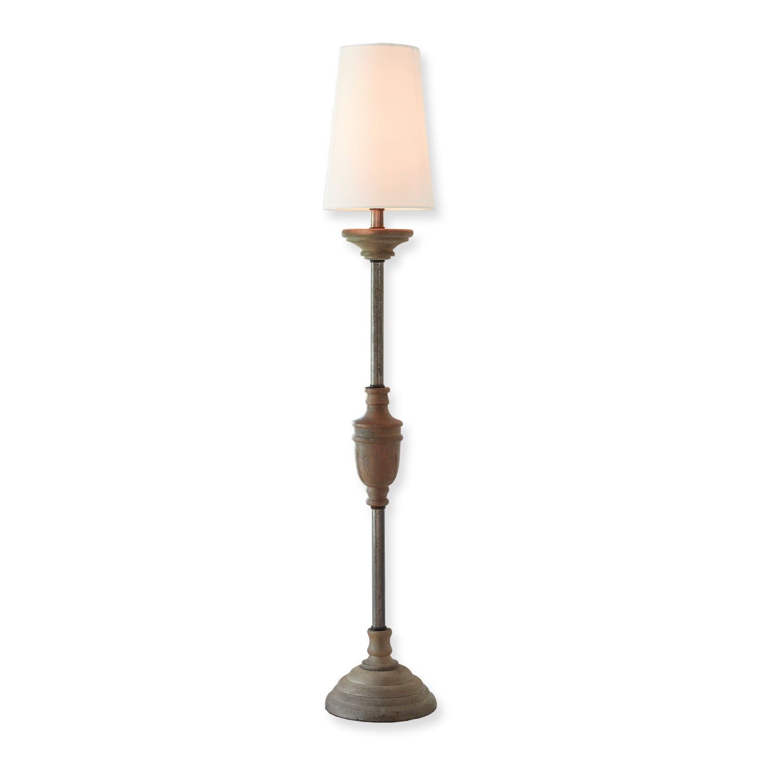 Mirabeau Tischleuchte Tischlampe Caylus weiß/braun günstig online kaufen