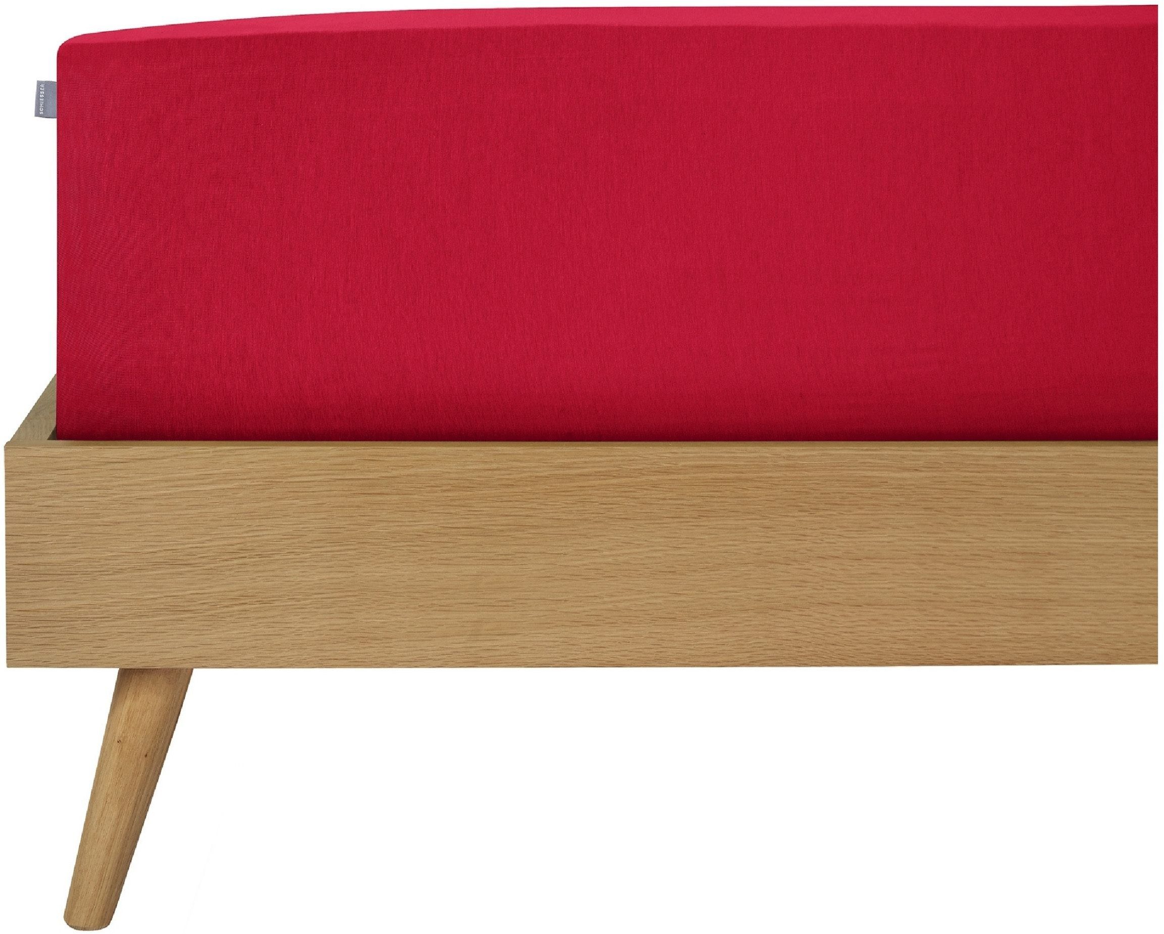 Schiesser Spannbettlaken Jessi aus 100% Baumwolle, Jersey, Gummizug: rundum, (1 Stück), für Matratzen bis zu 22 cm Höhe, OEKO-TEX® MADE IN GREEN