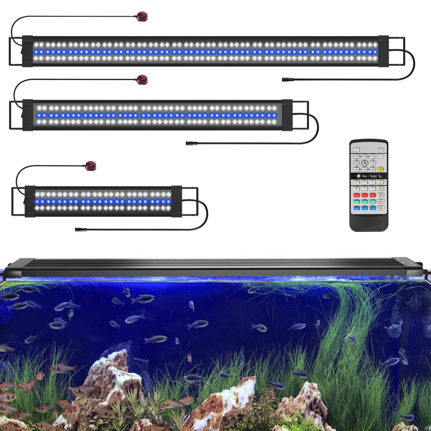 GERUI Aquarienbeleuchtung X3 Aquarien Led Lampe Aquarium Licht Led
