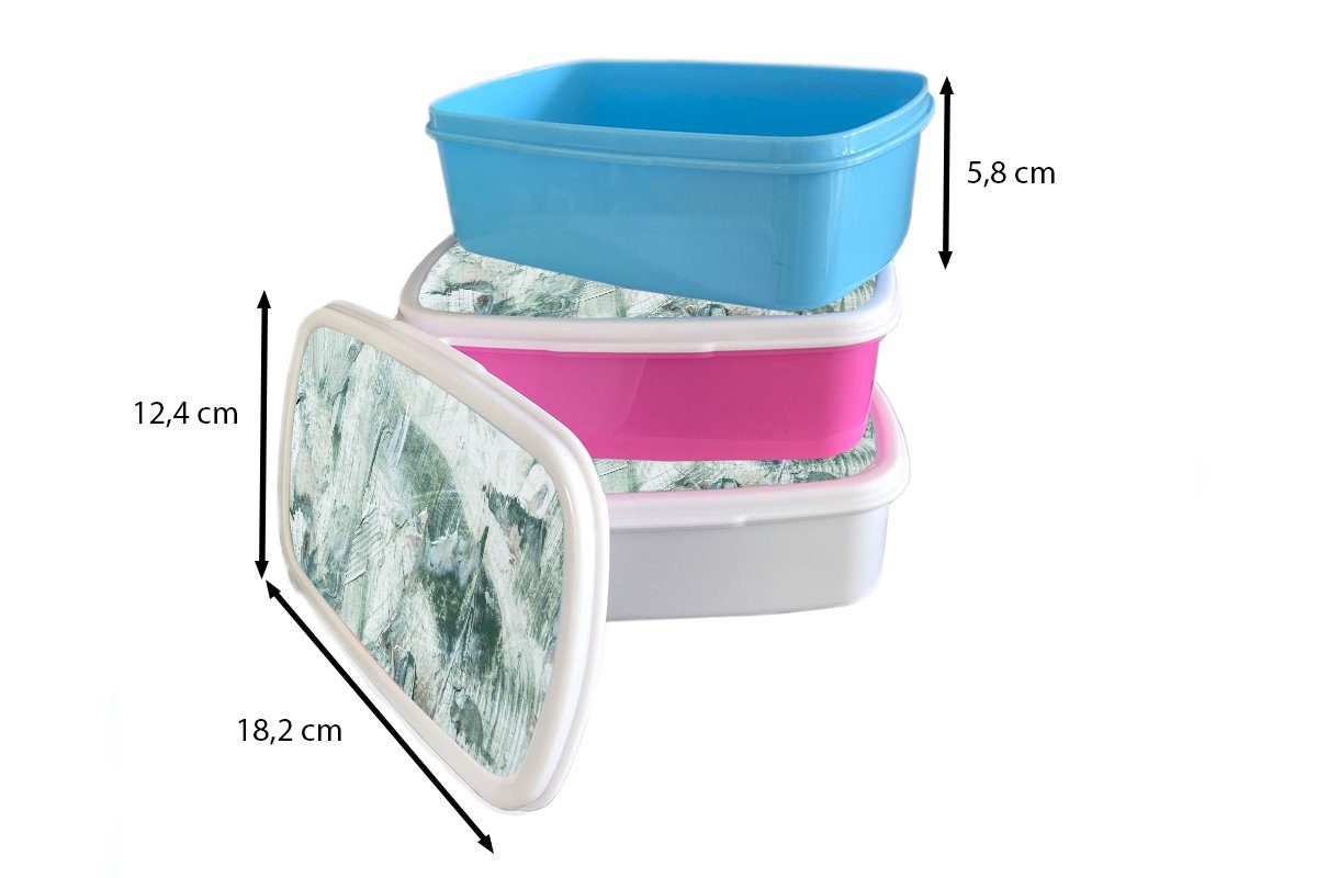 MuchoWow Lunchbox Gartendekoration - rosa Brotbox (2-tlg), für Abstrakt, Kinder, Kunststoff, Mädchen, - Farbe Brotdose Erwachsene, Snackbox, Kunststoff