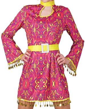 Das Kostümland Kostüm Hippie Girl Patsy Kostüm für Damen - Pink Gelb