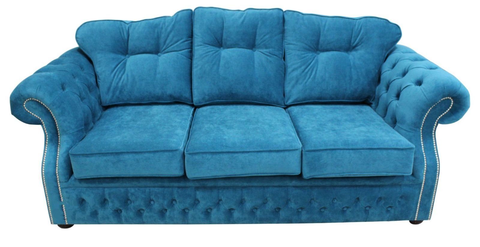 Sofa JVmoebel Europe Polster in Blauer Wohnzimmermöbel Design, Chesterfield Sofa Made luxus