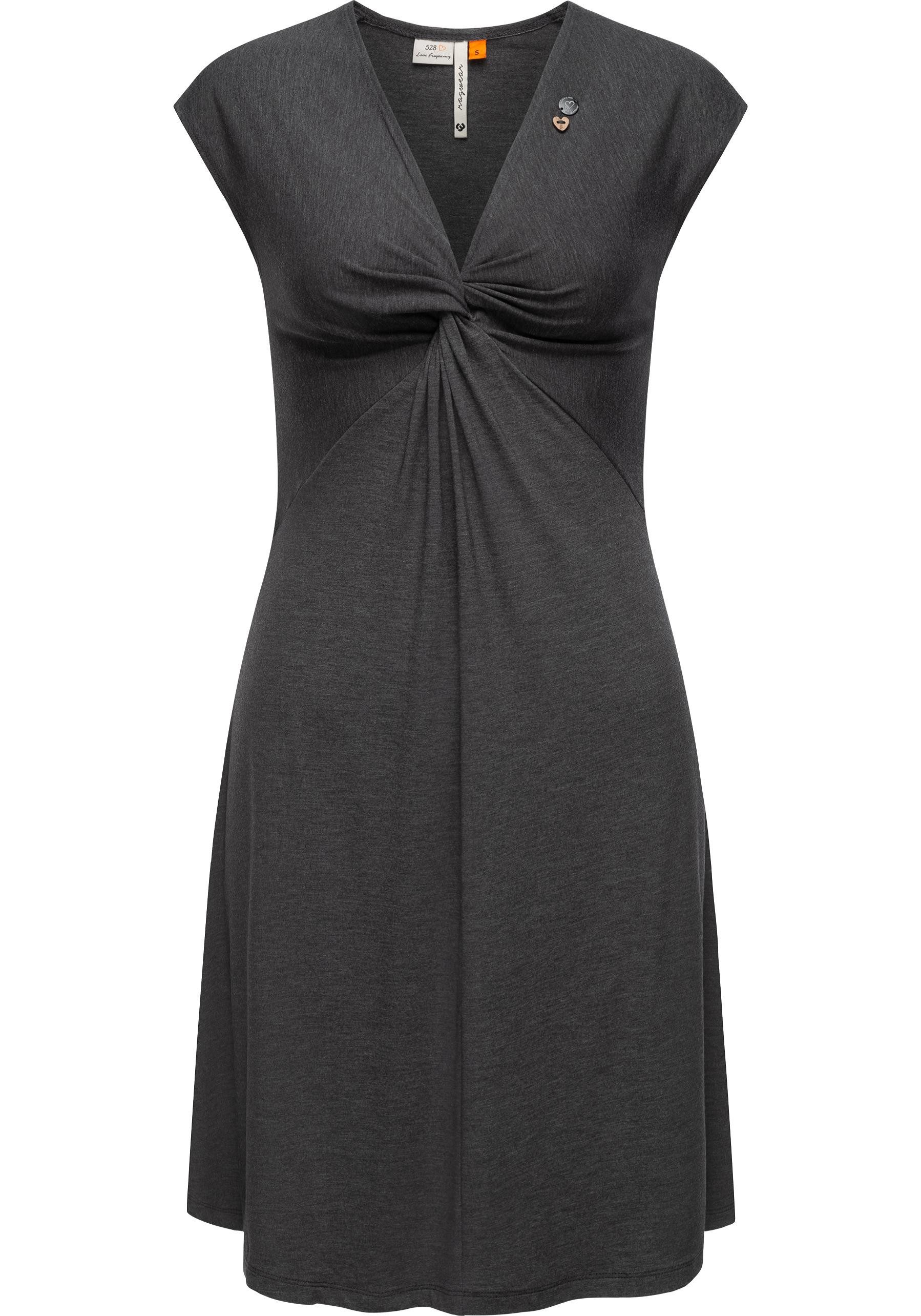 Ragwear Jerseykleid Comfrey Solid stylisches Sommerkleid mit tiefem V-Ausschnitt