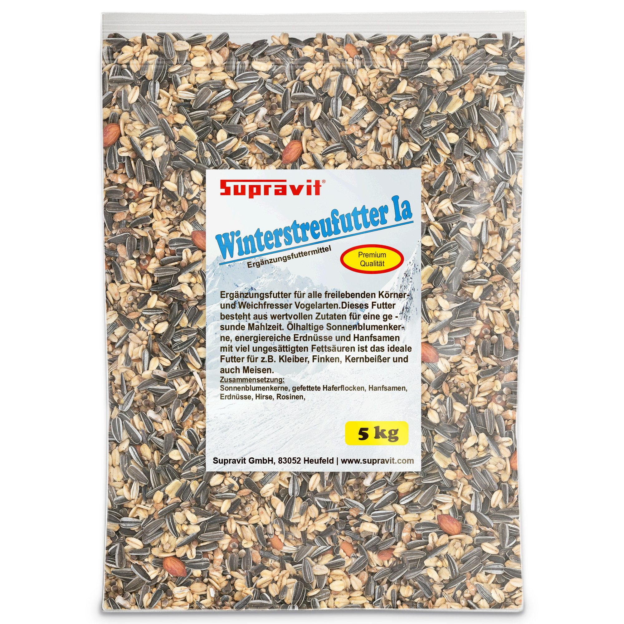 Supravit Winterfutter für Wildvögel Energiereiches Winter Streufutter, Hauptfutter für: Nutz-/ Wildtier