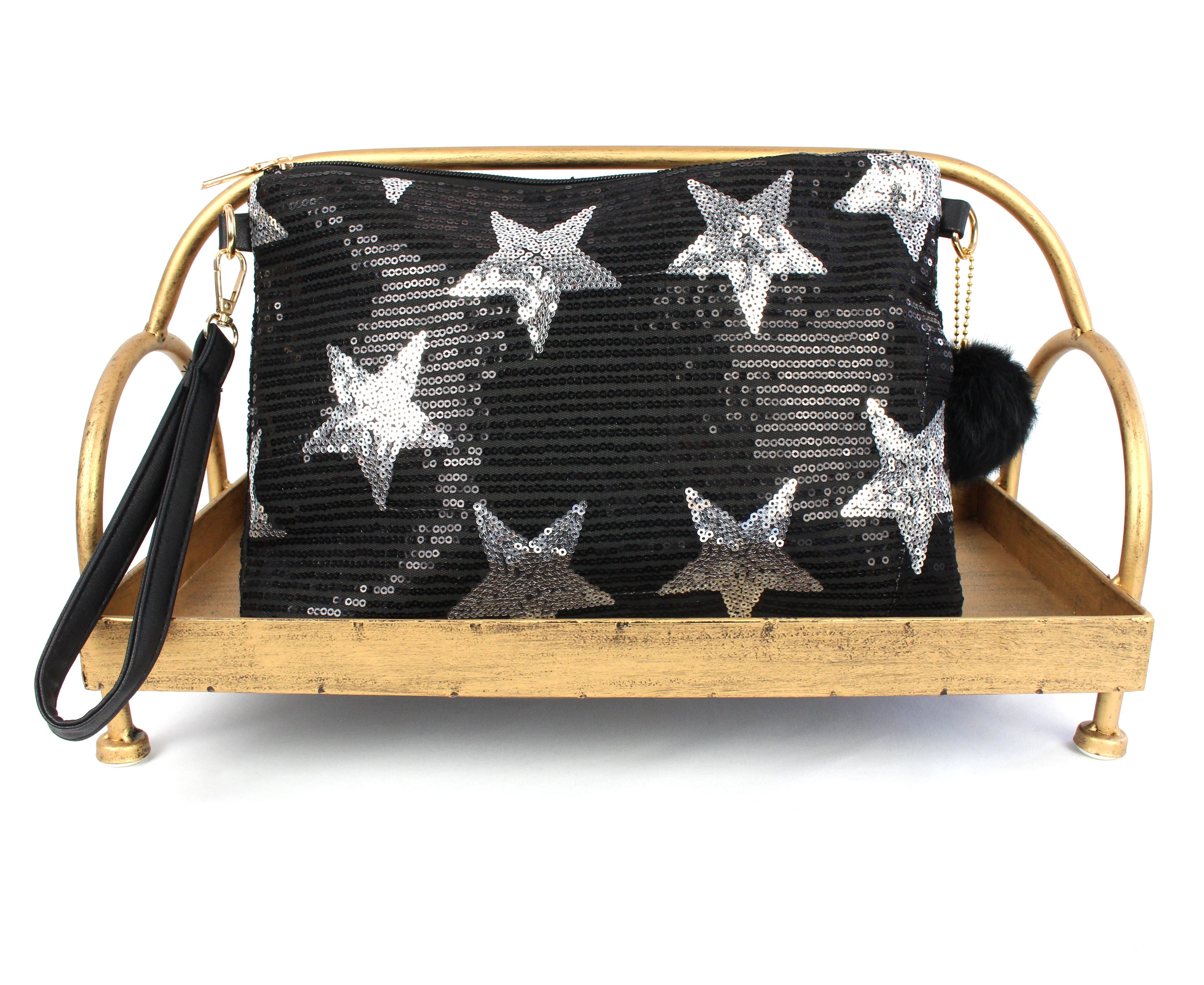 ZEBRO Clutch Pailletten-Clutch, Praktisches und auffalendes Design
