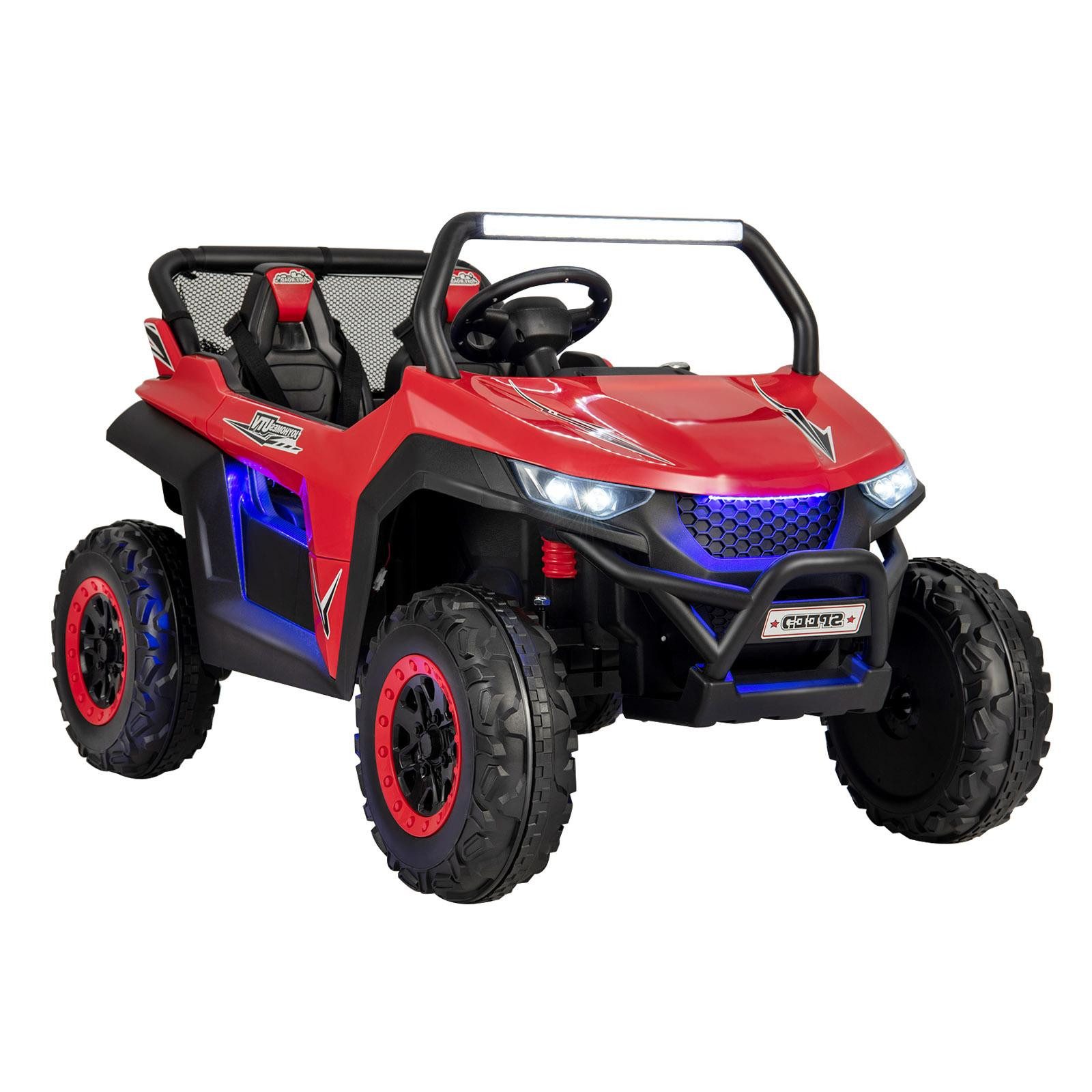 KOMFOTTEU Elektro-Kinderauto 2-Sitzer Kinderfahrzeug 12V, Belastbarkeit 59 kg, mit 2,4 GHz Fernbedienung